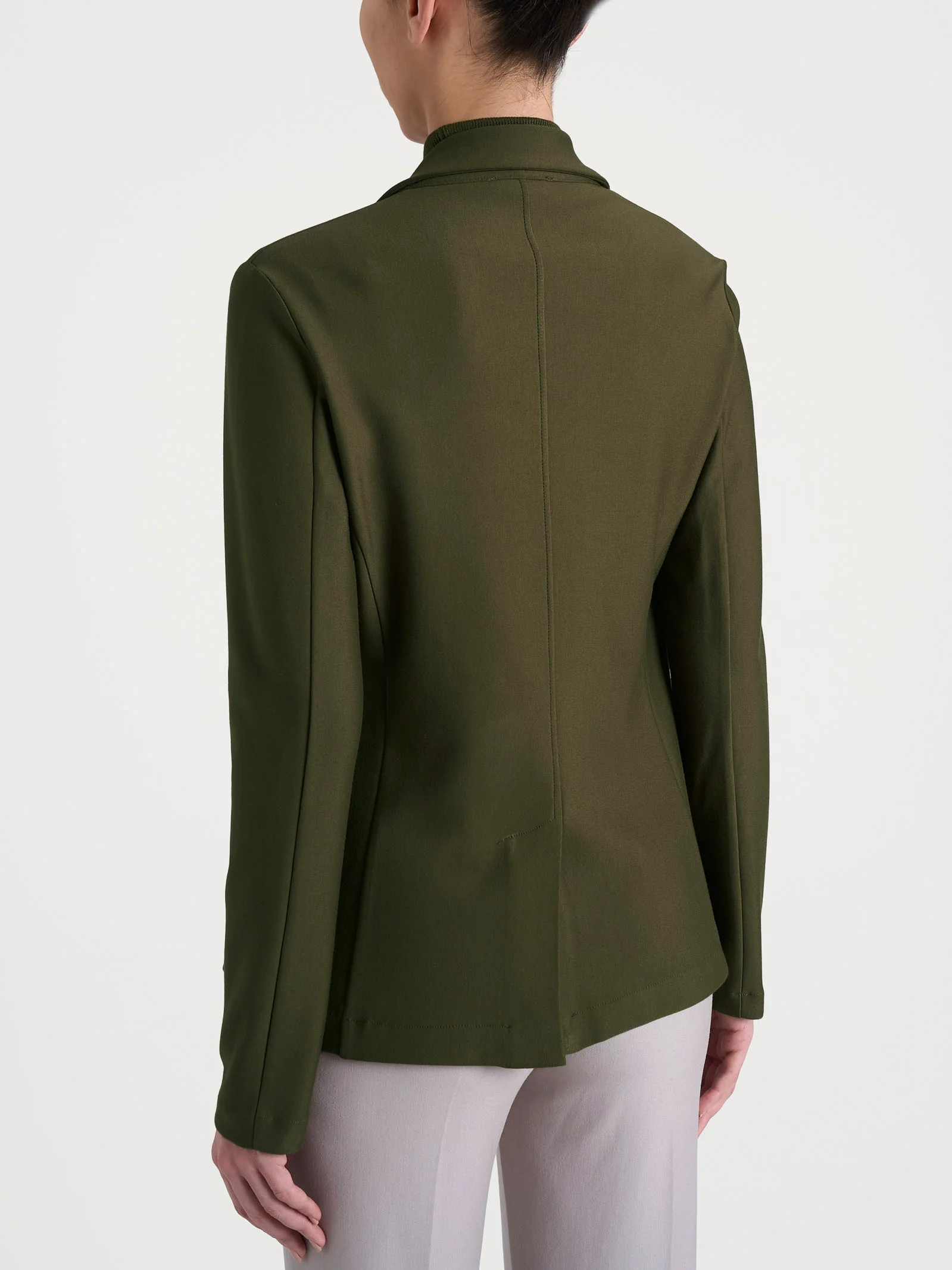 Blazer con due bottoni in Compact - Dark Olive - Image 2