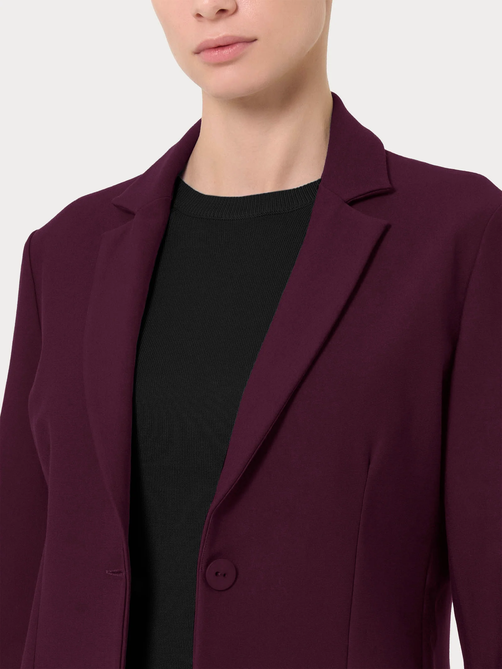 Blazer con due bottoni in Compact - Fig - Image 3