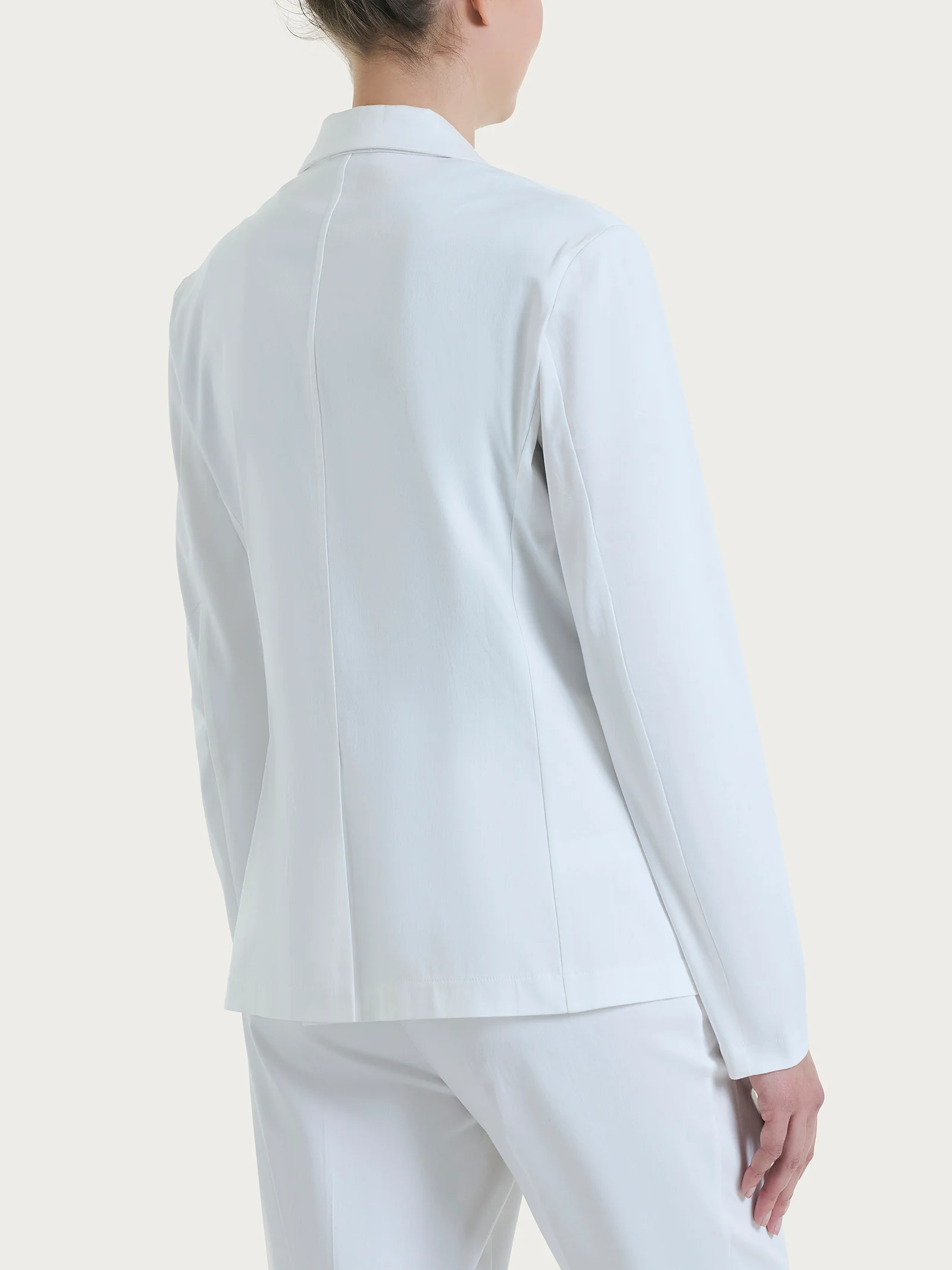 Blazer con due bottoni in Satin Power - Bianco - Image 2