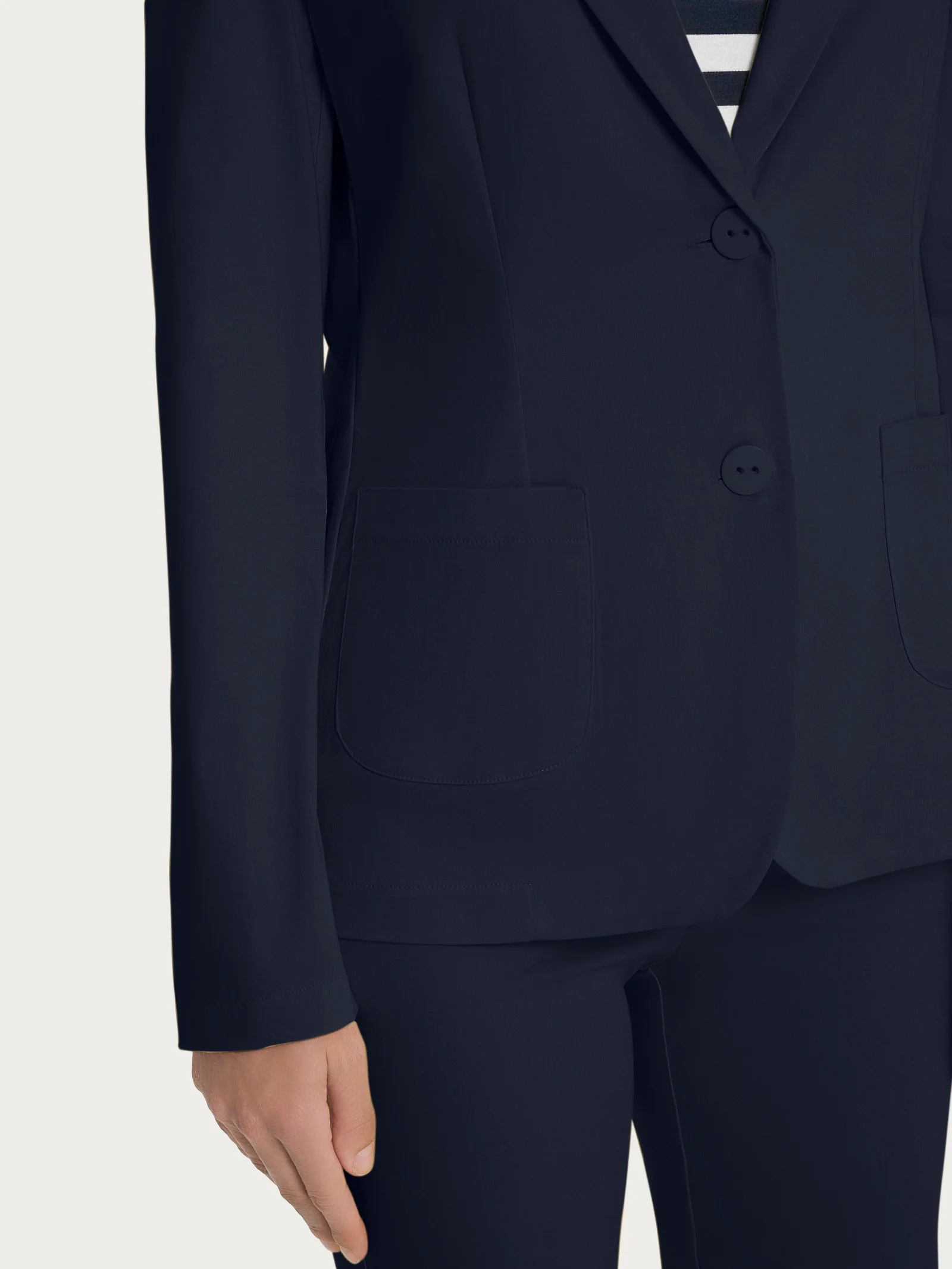 Blazer con due bottoni in Satin Power - Bleu - Image 3