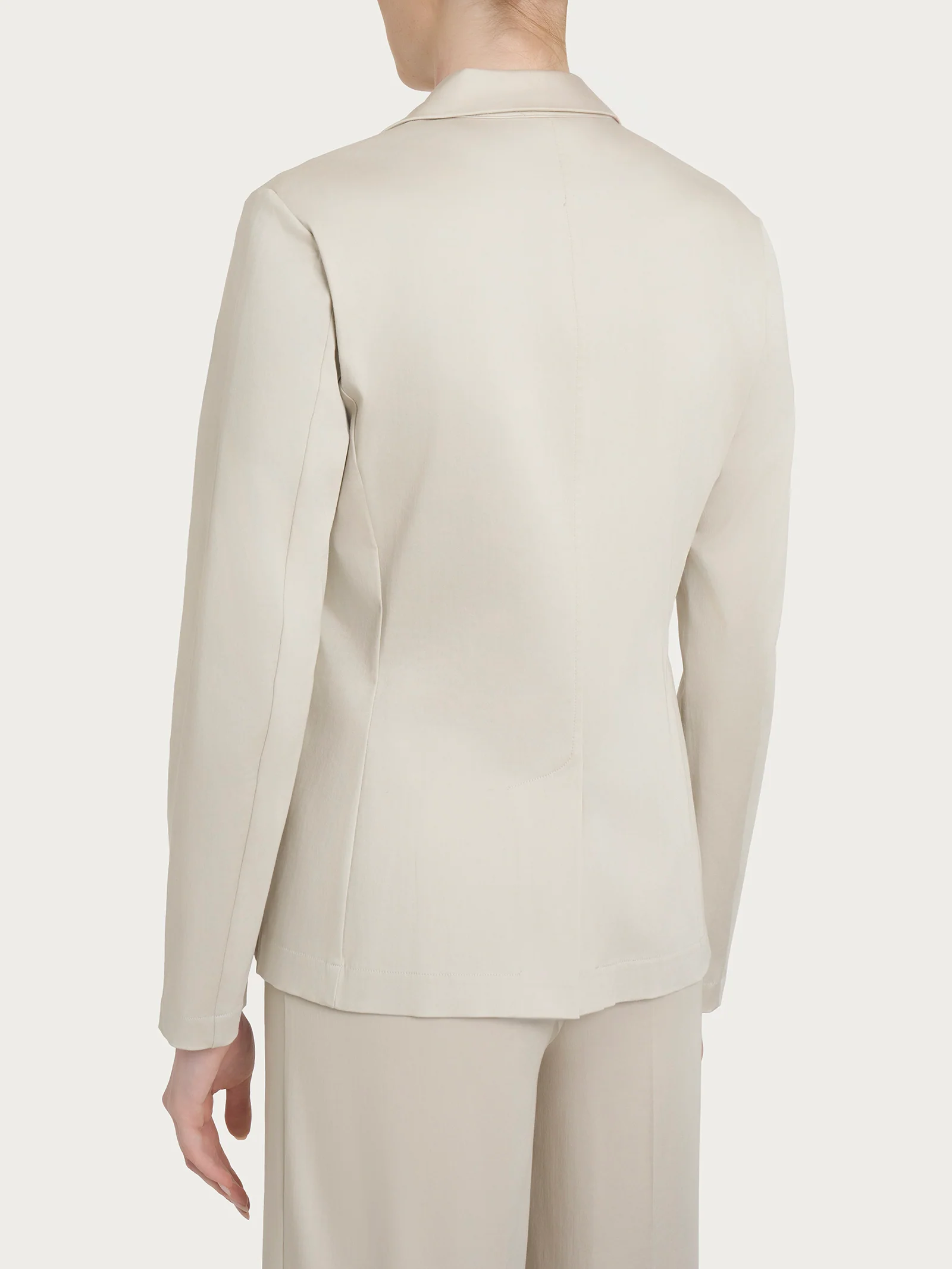 Blazer con due bottoni in Satin Power - Champignon - Image 2