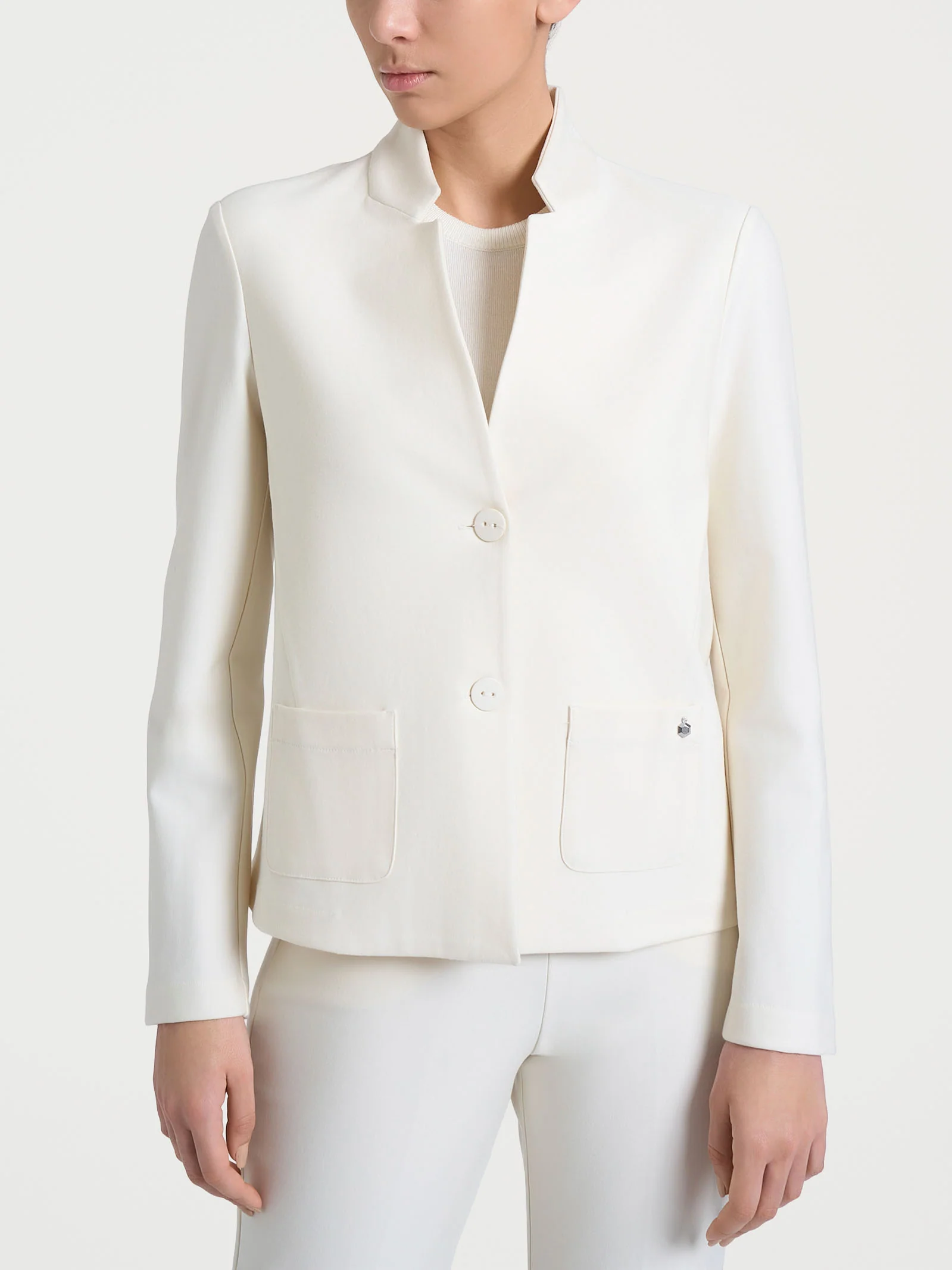 Blazer corto in Compact - Avorio