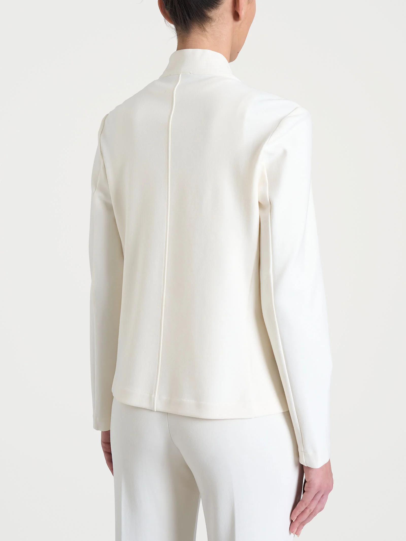 Blazer corto in Compact - Avorio - Image 2