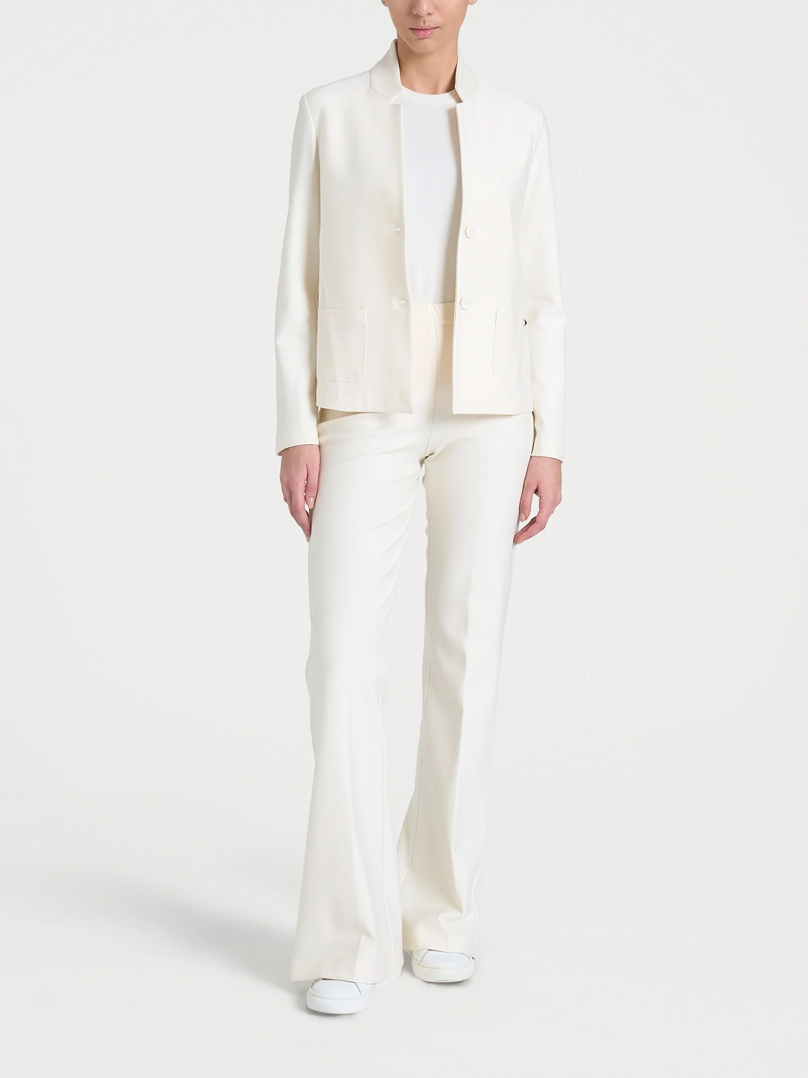 Blazer corto in Compact - Avorio - Image 5