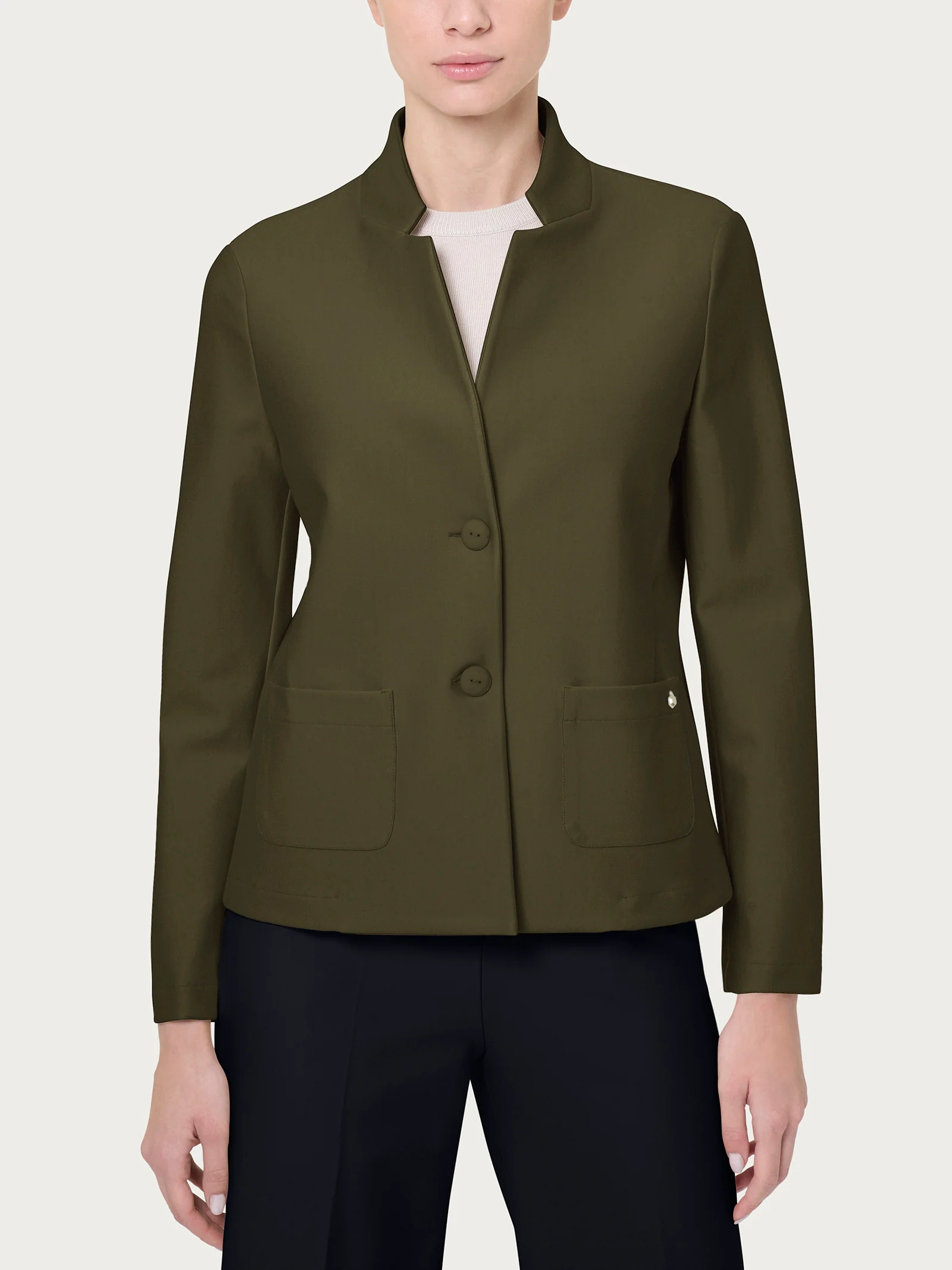 Blazer corto in Compact - Dark Olive