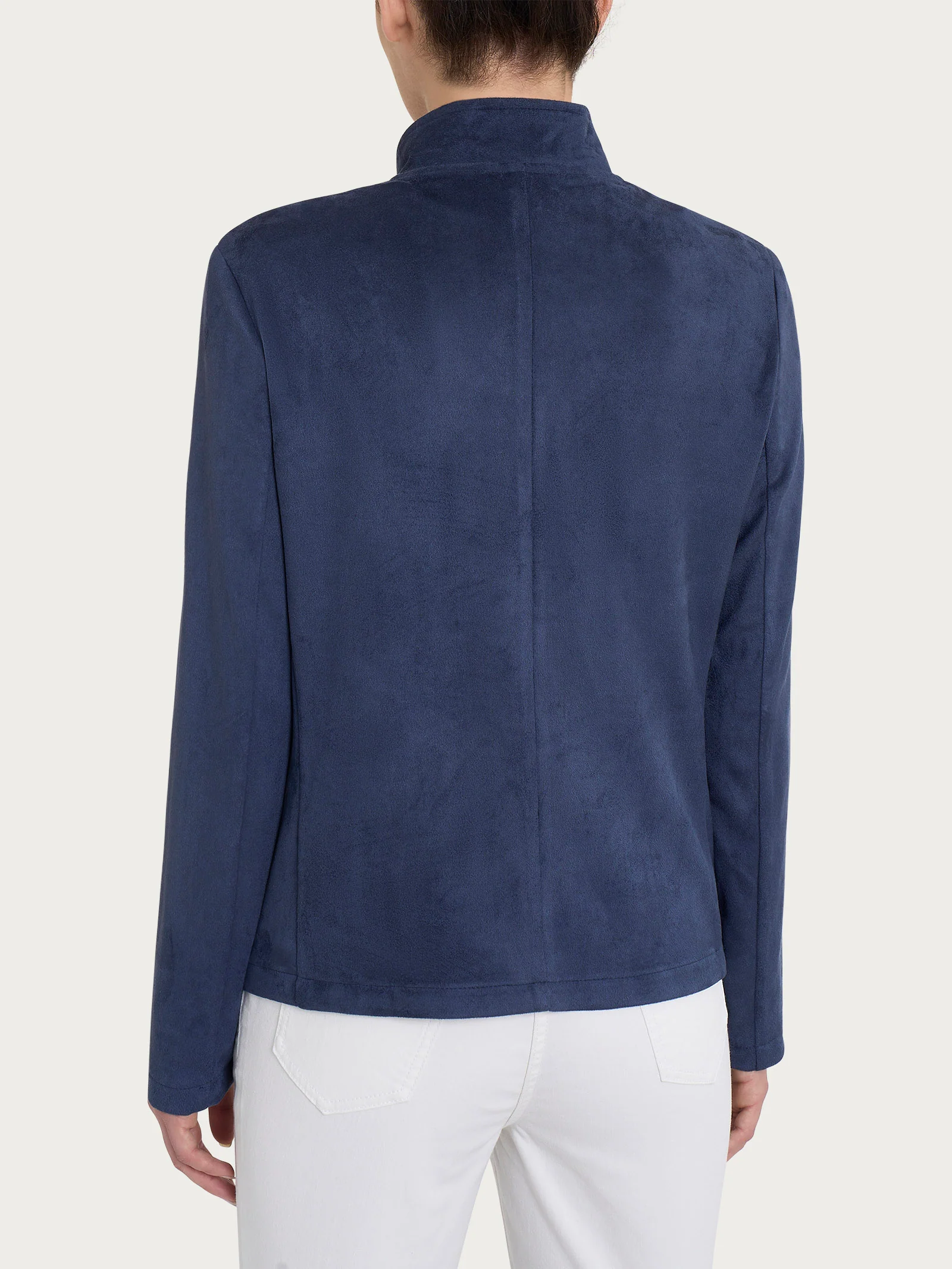 Blazer corto in Eco Suede - Bleu - Image 2