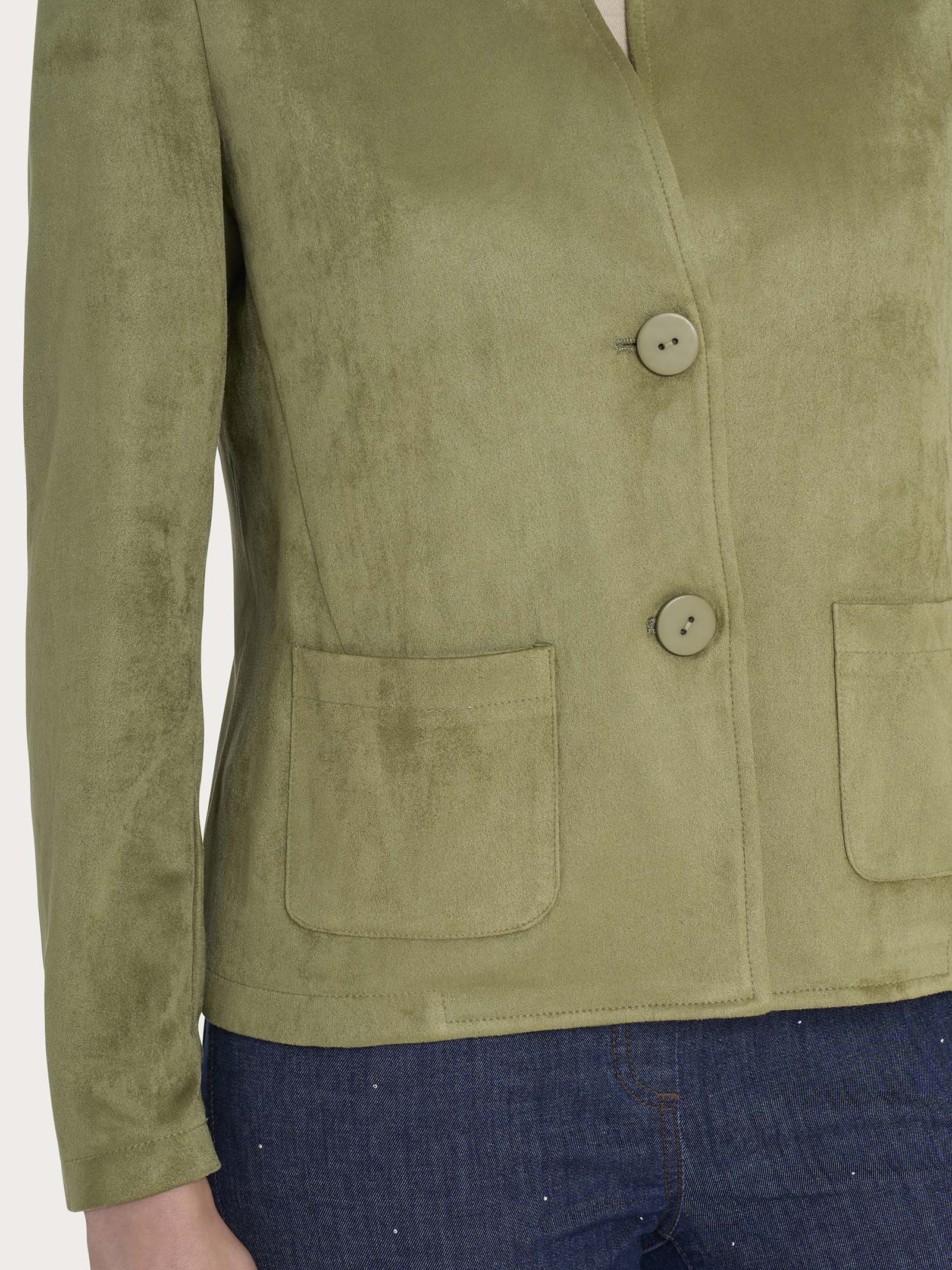 Blazer corto in Eco Suede - Sphagnum - Image 3
