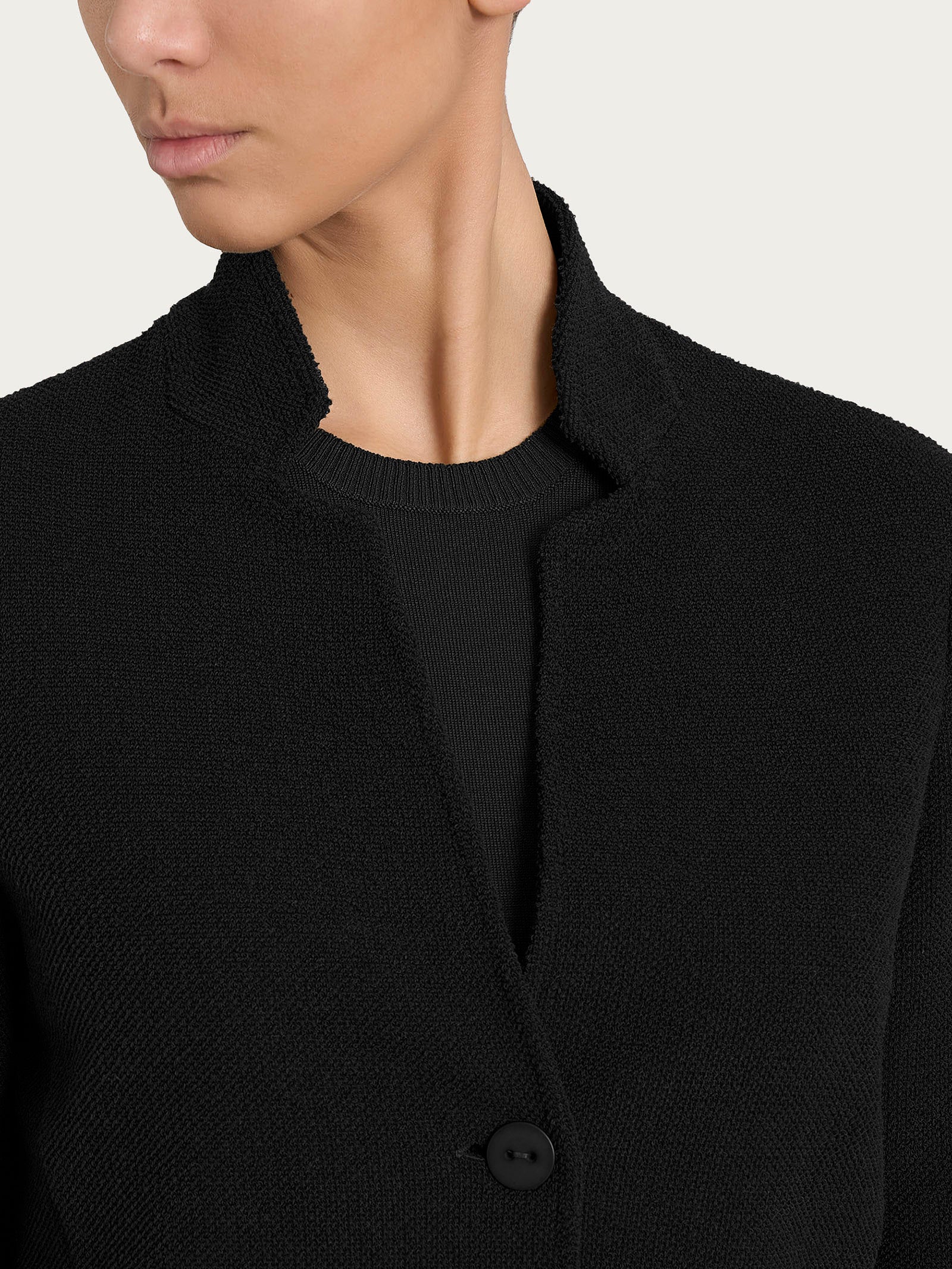 Blazer corto in Japanese Fleece - Nero - Image 3