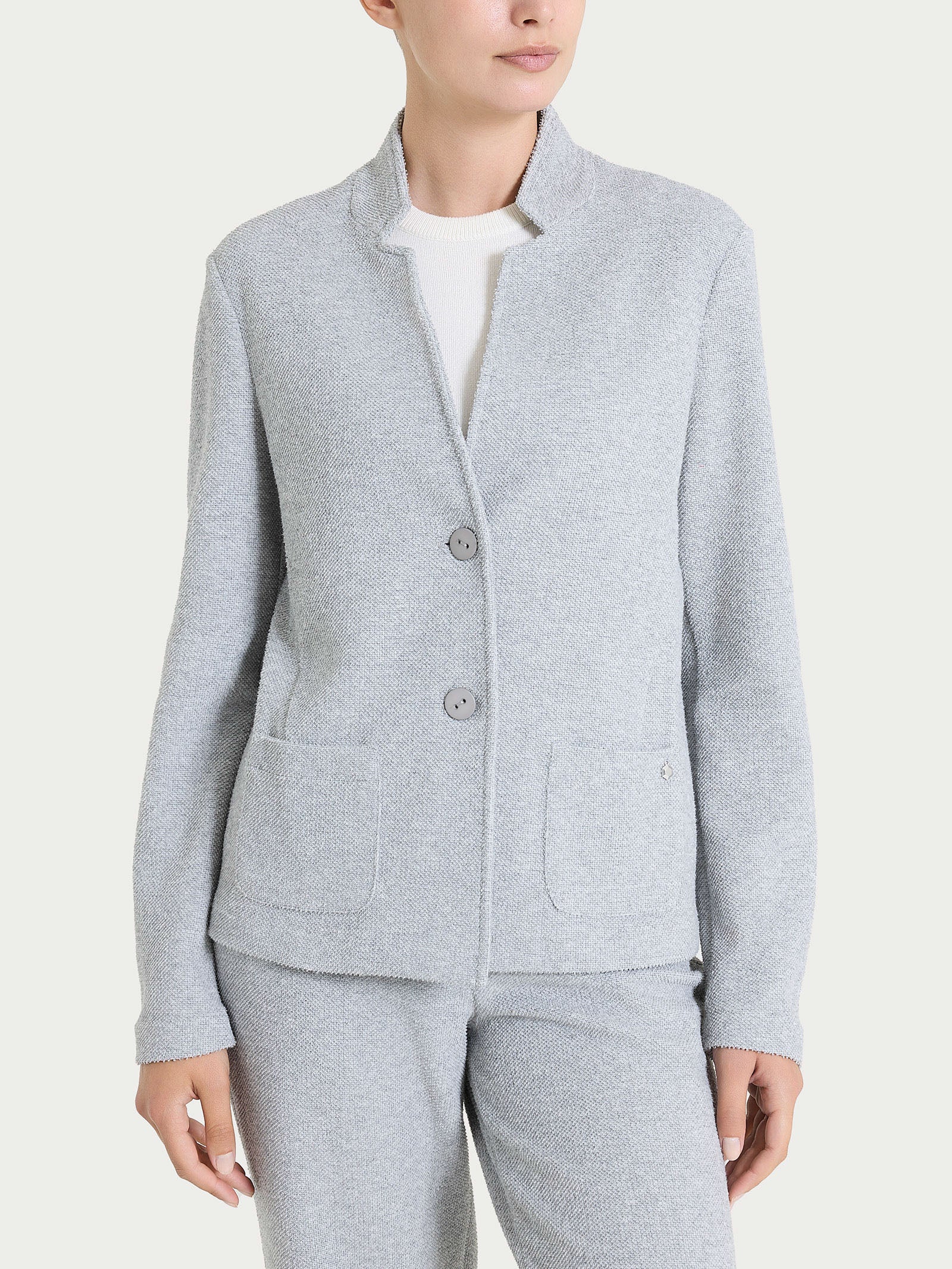 Blazer corto in Japanese Fleece - Grigio Mel.
