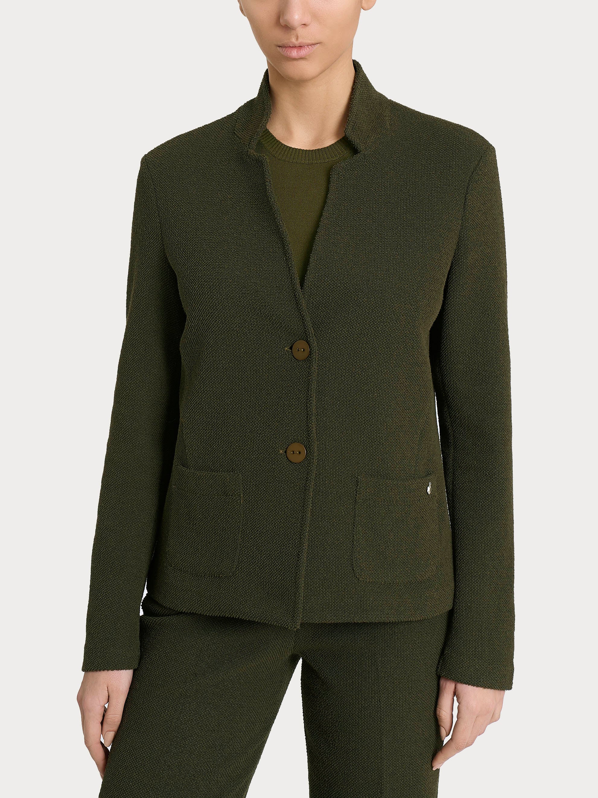 Blazer corto in Japanese Fleece - Dark Olive