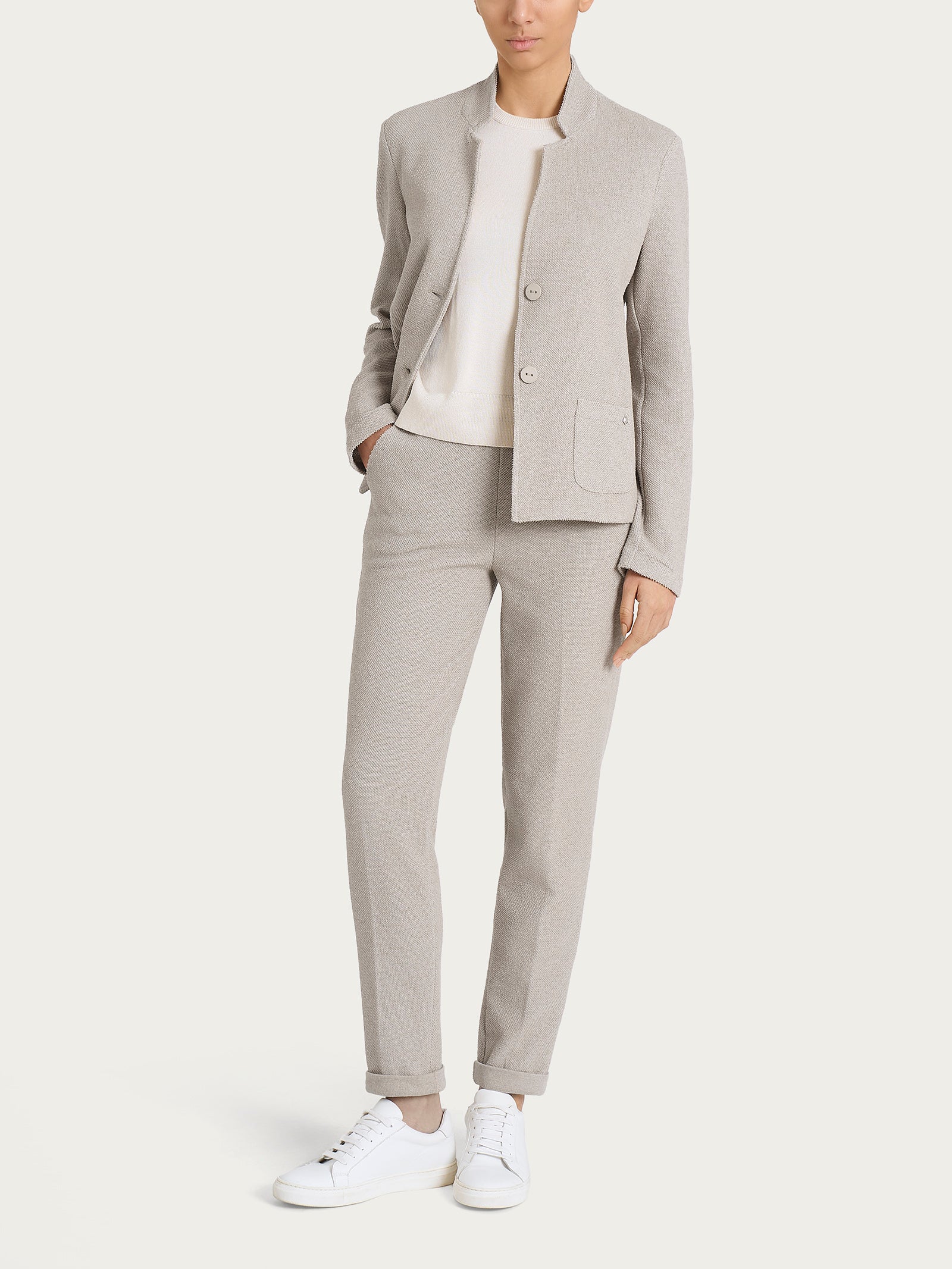 Blazer corto in Japanese Fleece - String Mel. - Image 4