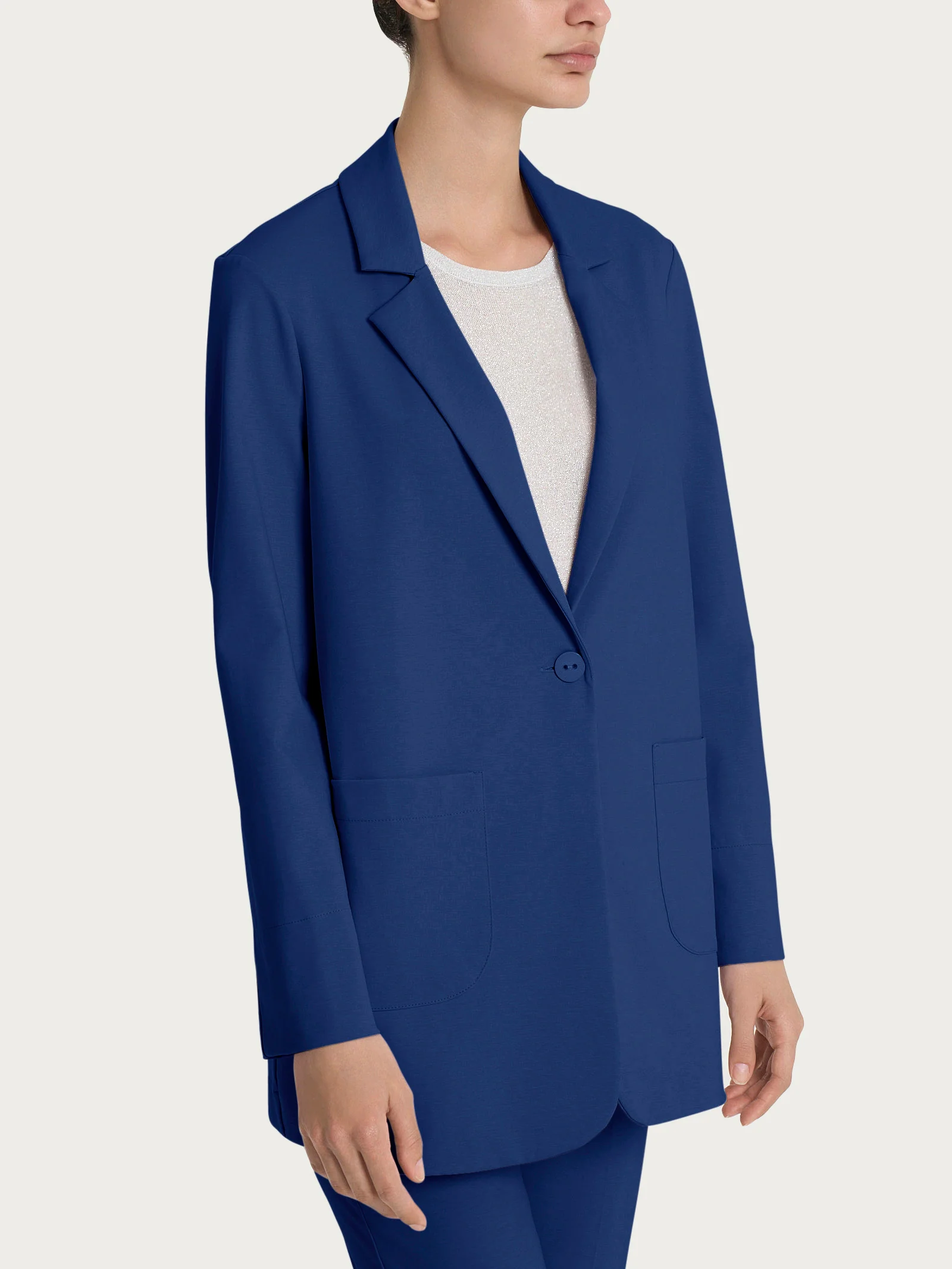 Blazer destrutturato in Compact Light - Blueberry