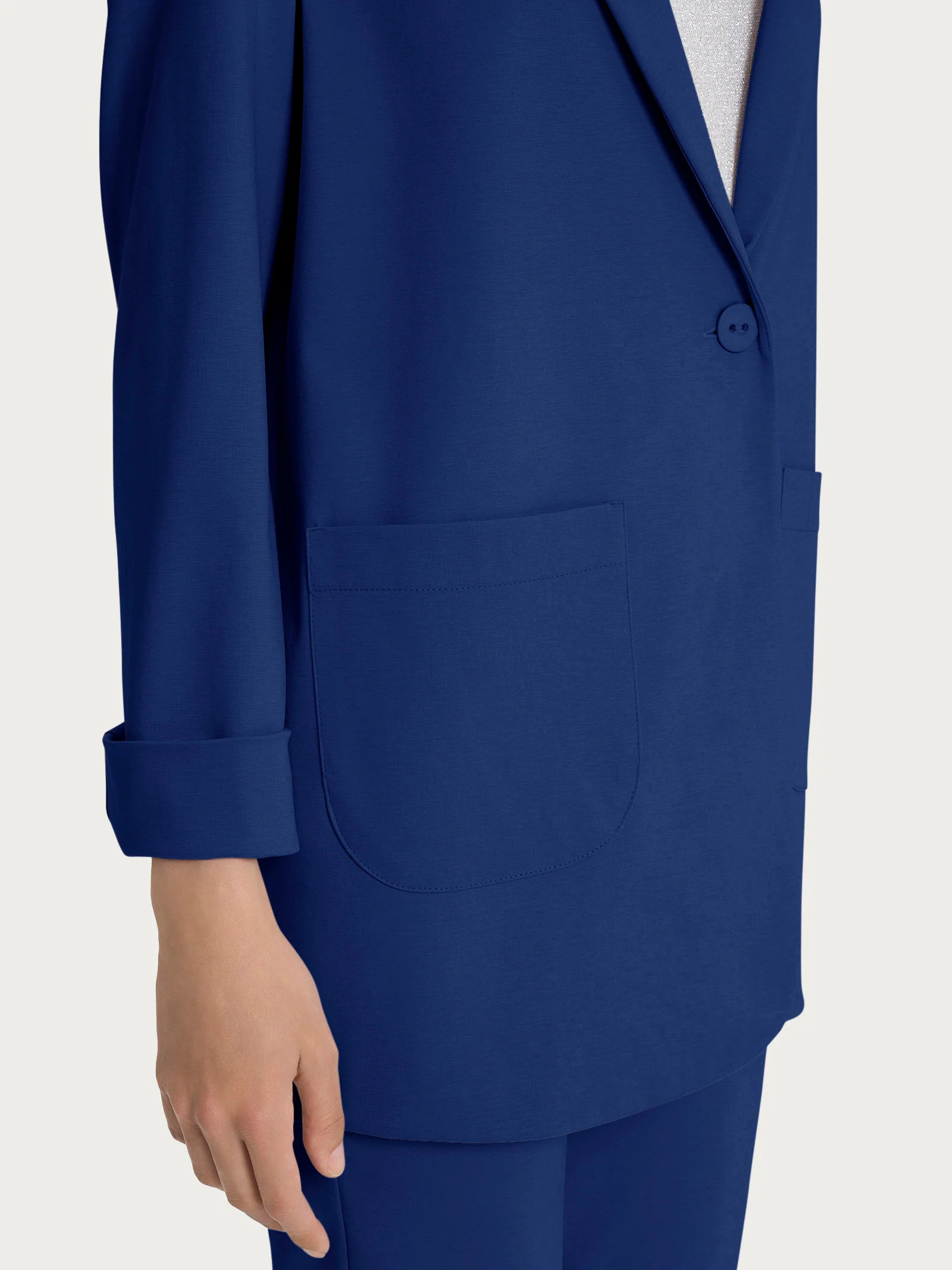 Blazer destrutturato in Compact Light - Blueberry - Image 3
