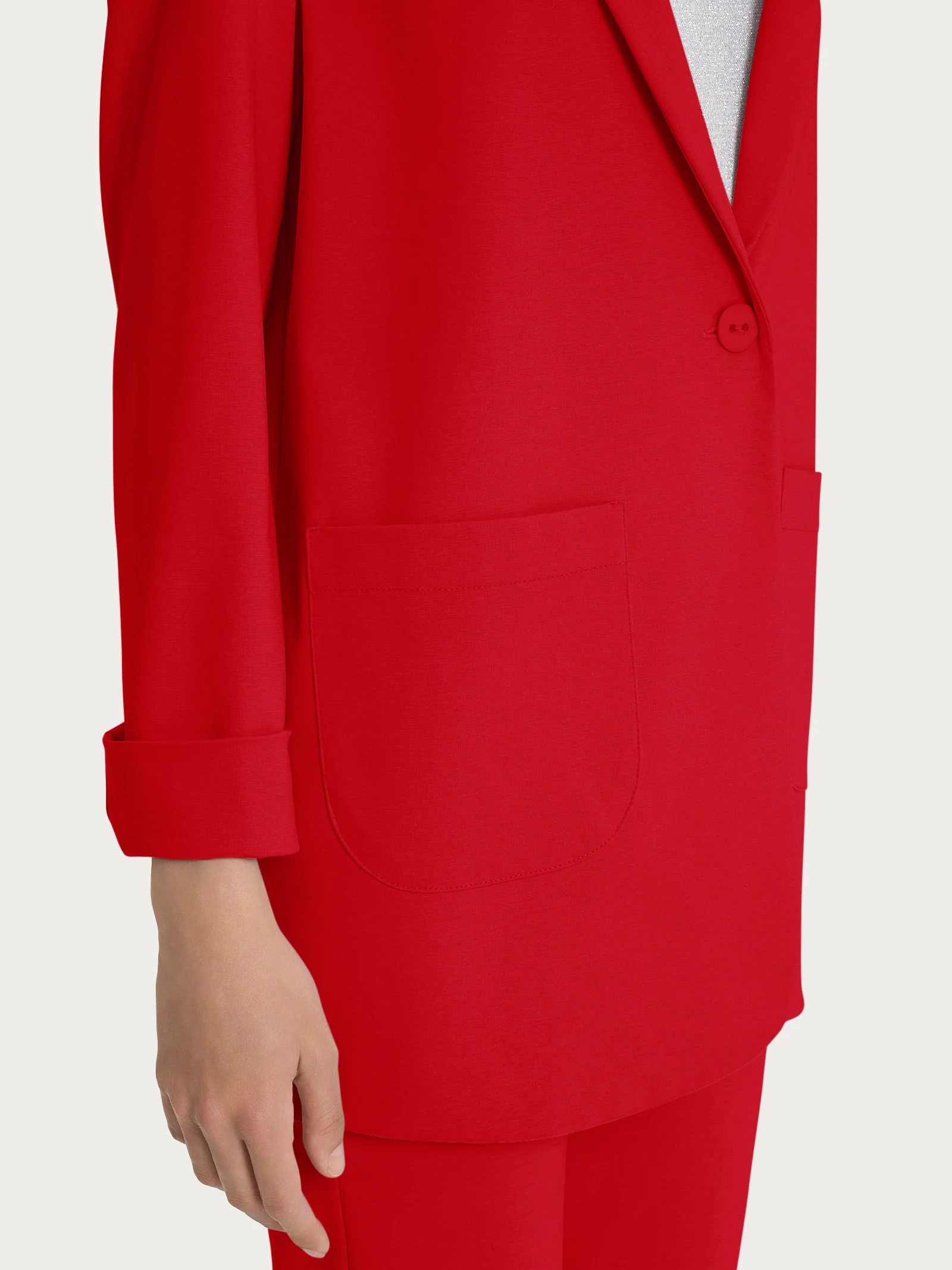 Blazer destrutturato in Compact Light - Salsa - Image 3