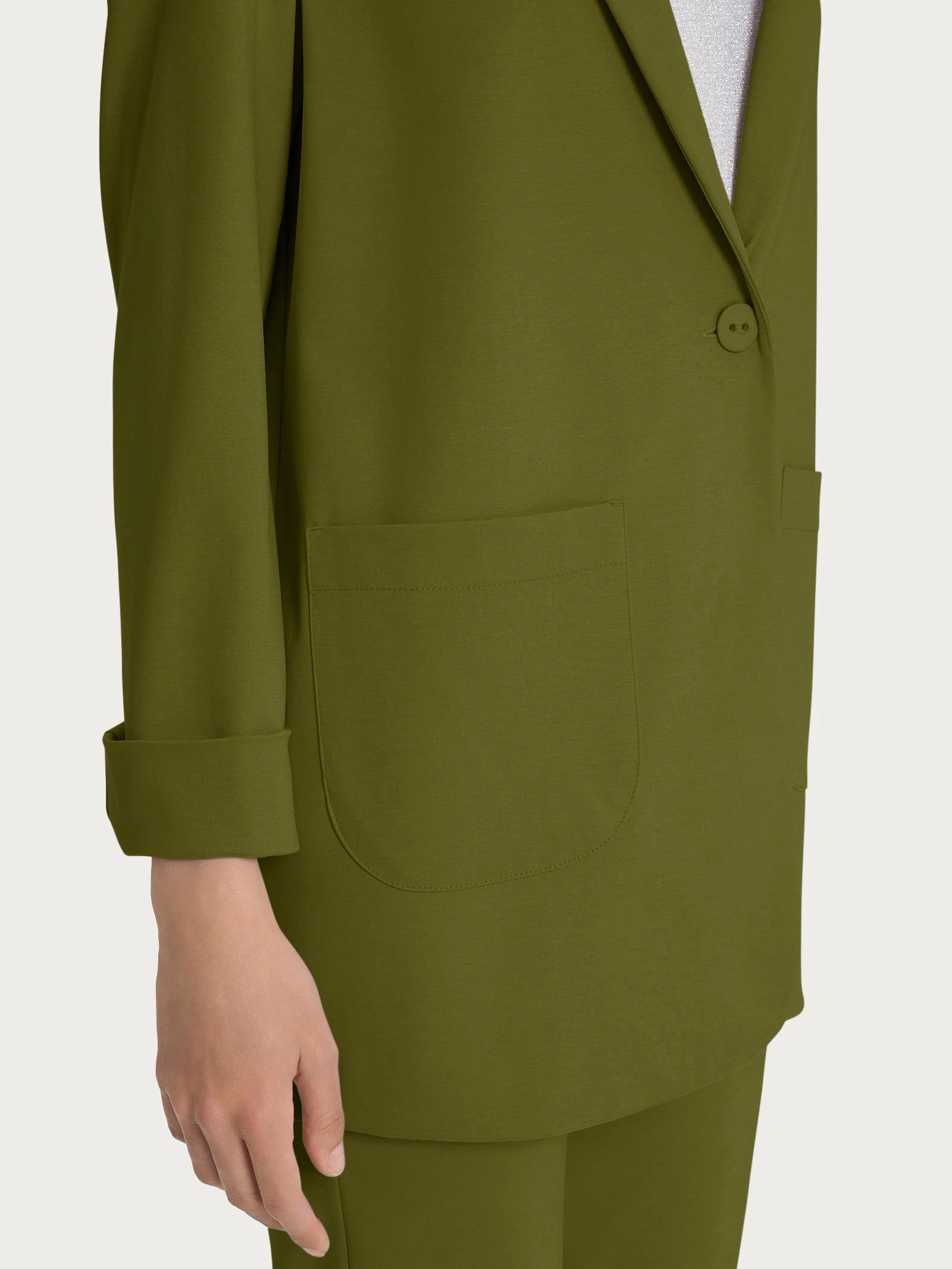 Blazer destrutturato in Compact Light - Sphagnum - Image 3