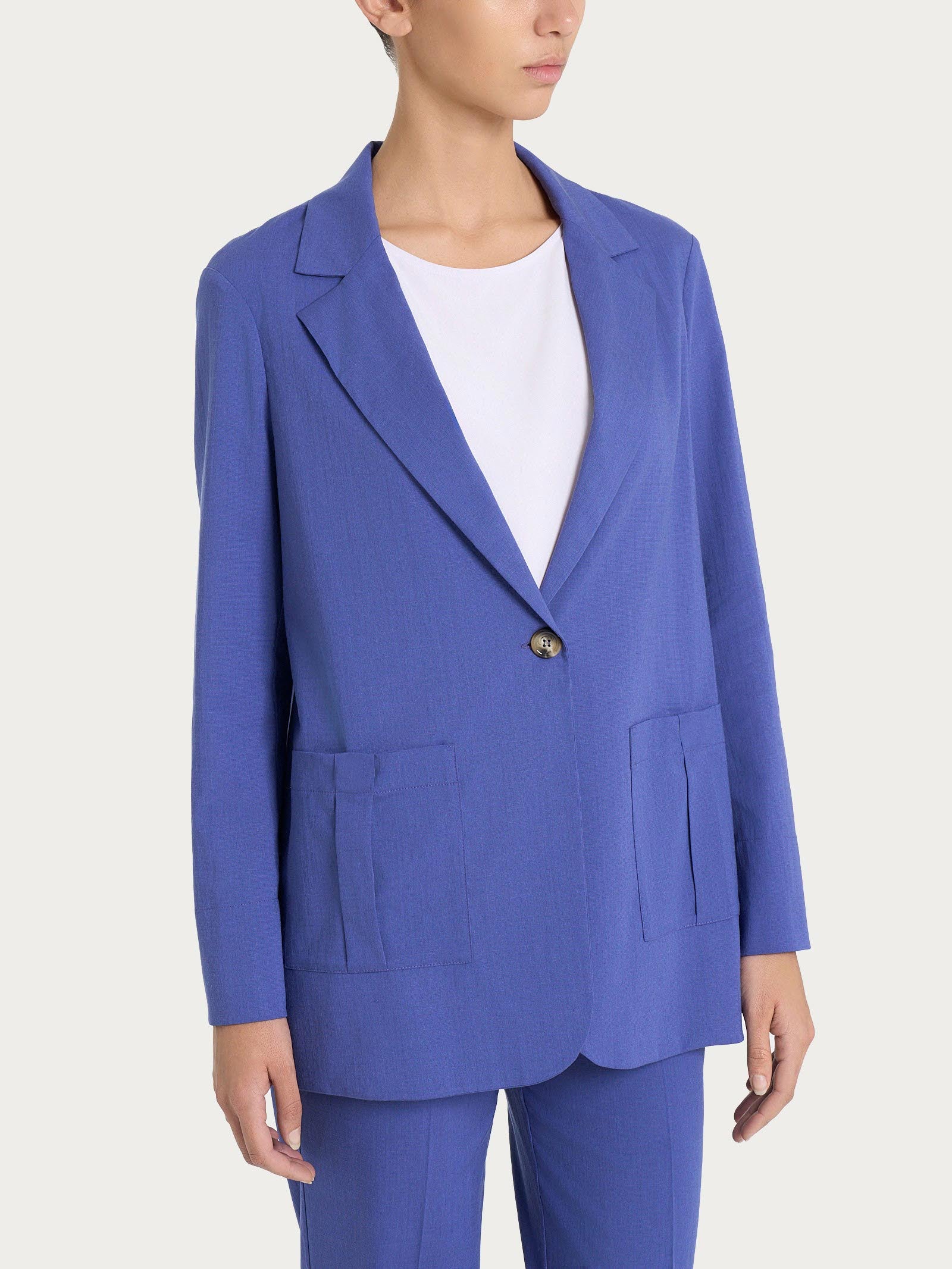 Blazer destrutturato in Super Natural - Skipper Blue