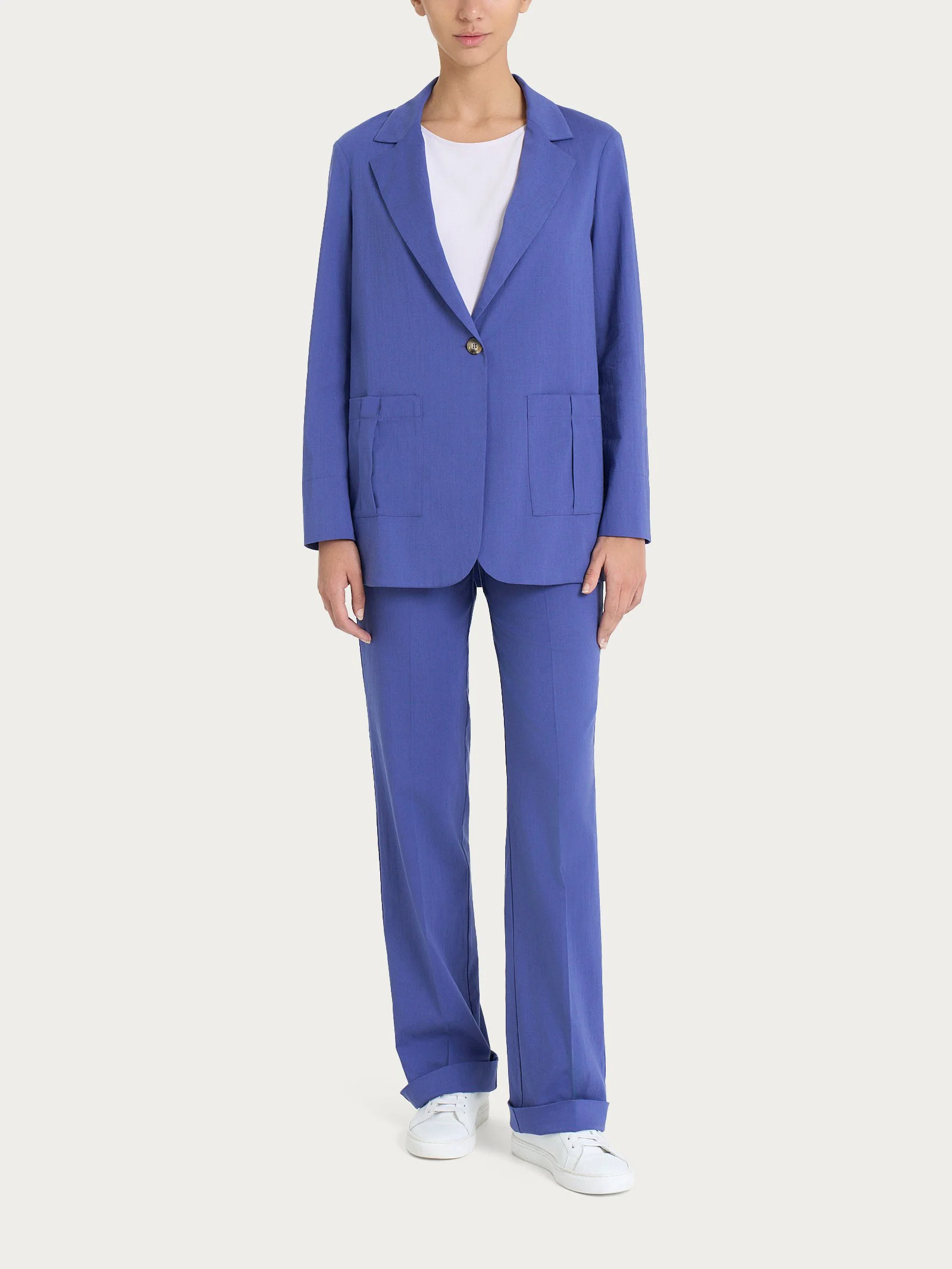 Blazer destrutturato in Super Natural - Skipper Blue - Image 4