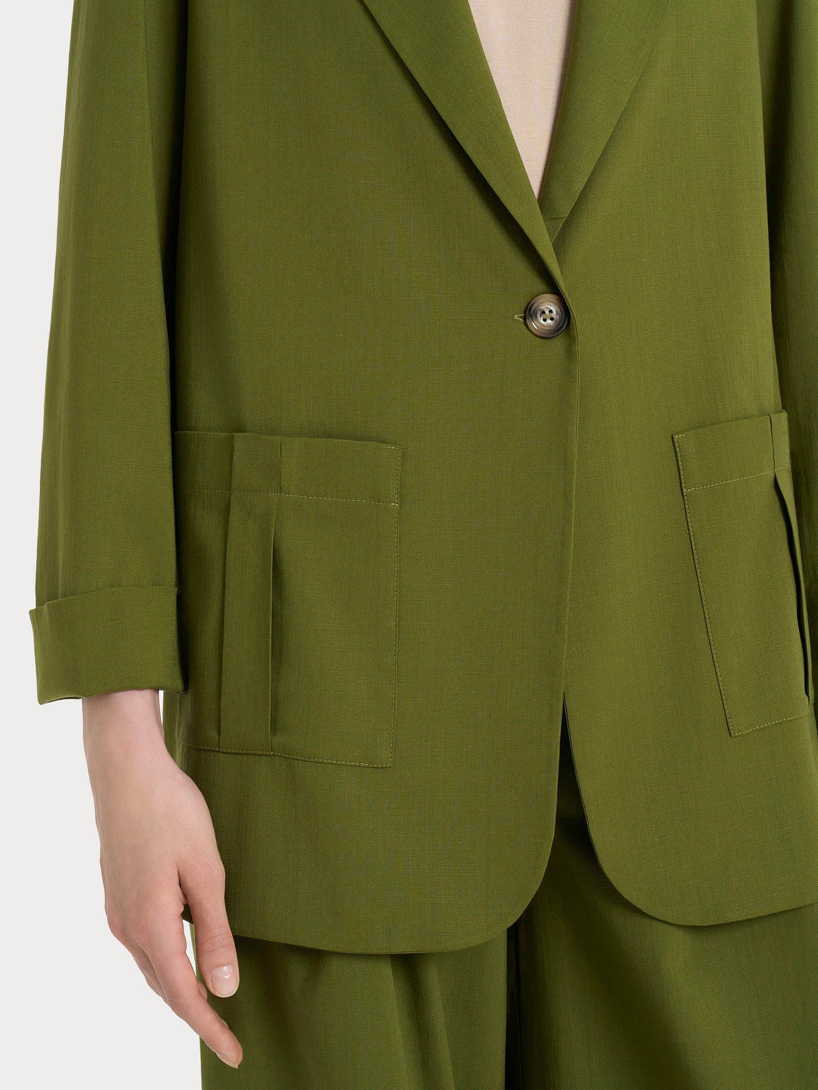 Blazer destrutturato in Super Natural - Sphagnum - Image 3