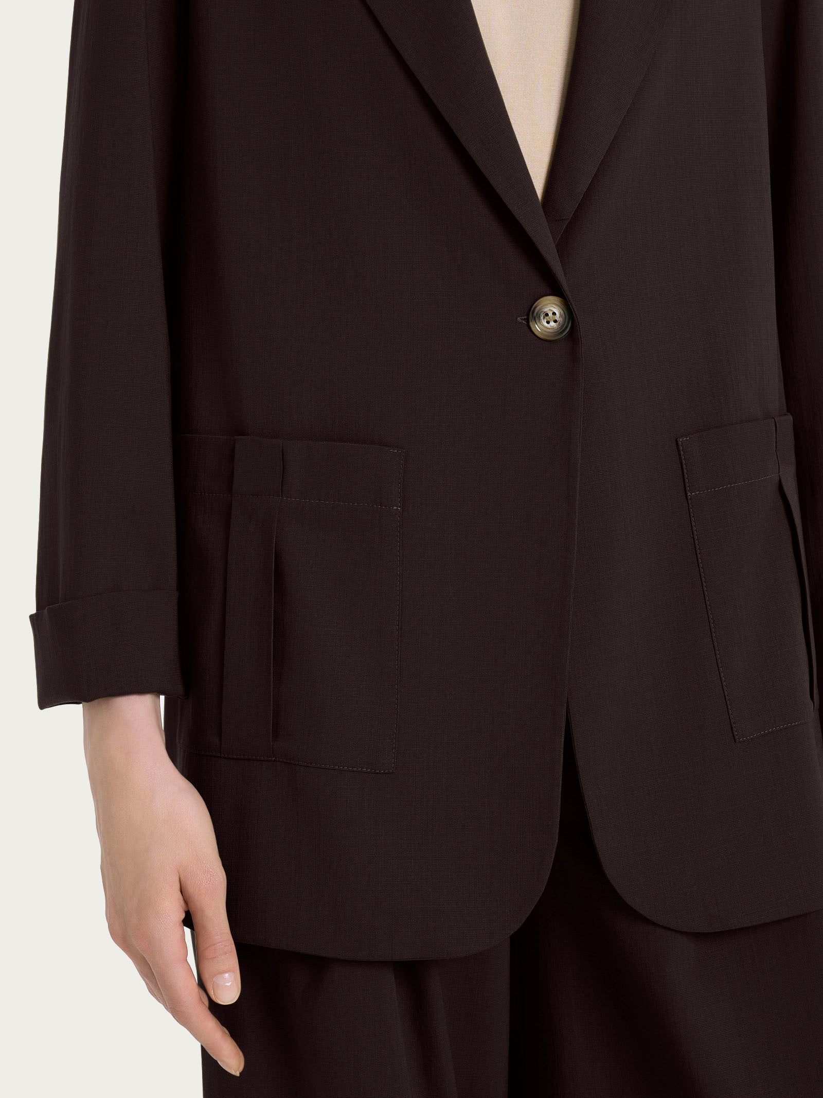 Blazer destrutturato in Super Natural - Chocolate Torte - Image 3