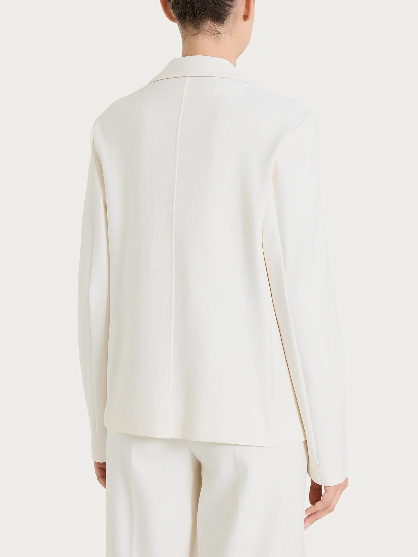 Blazer doppio petto in Compact - Avorio - Image 2