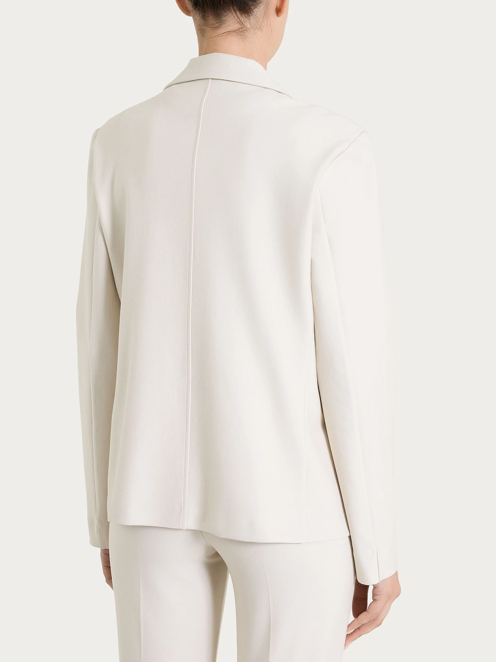 Blazer doppio petto in Compact - Champignon - Image 2