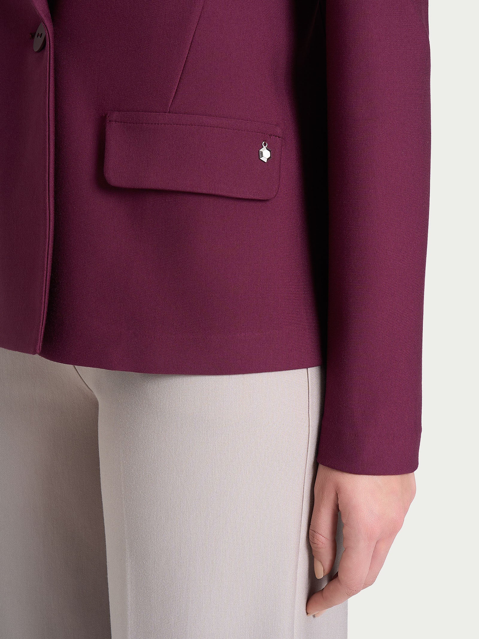 Blazer doppio petto in Compact - Fig - Image 3