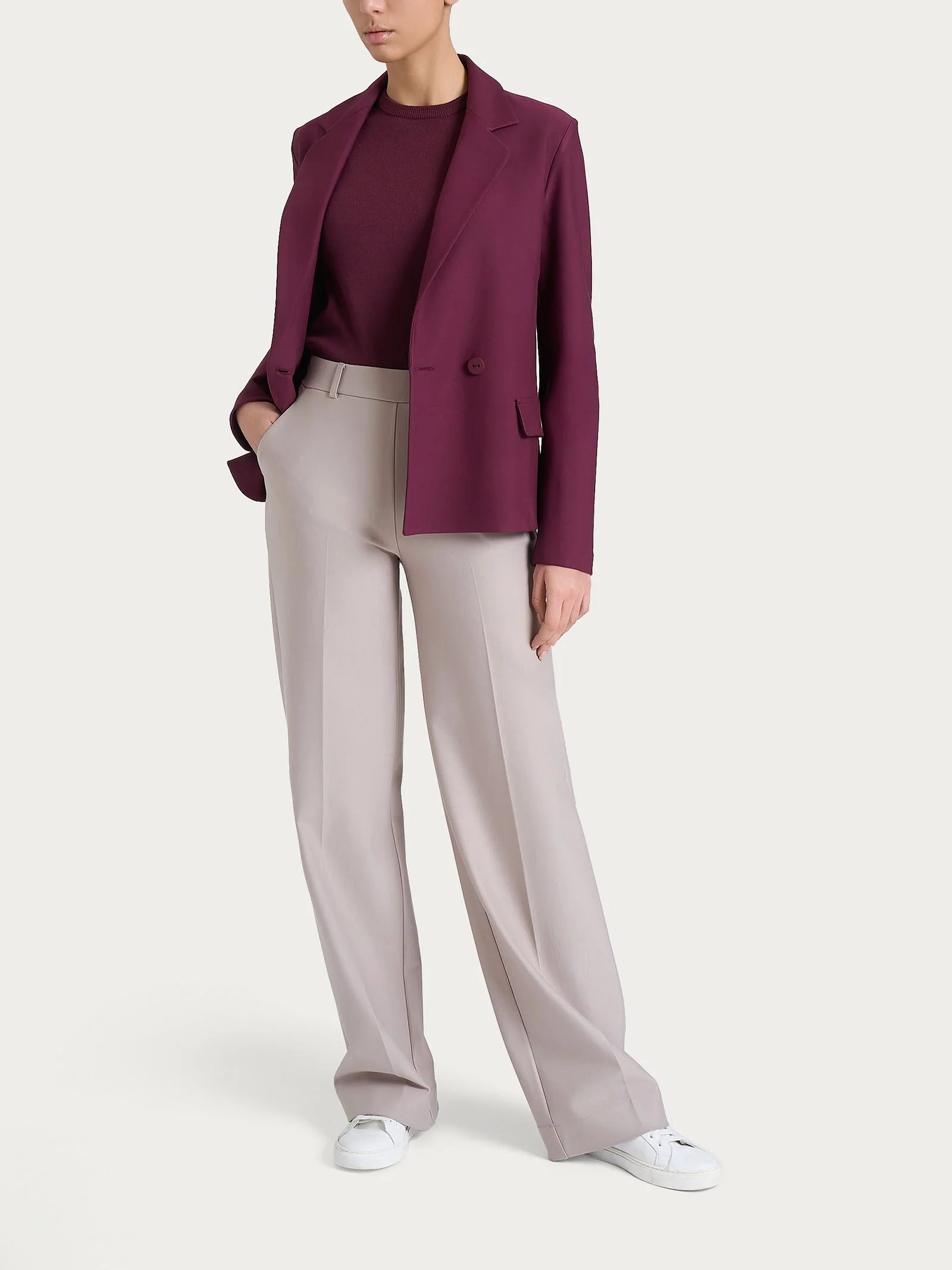 Blazer doppio petto in Compact - Fig - Image 4