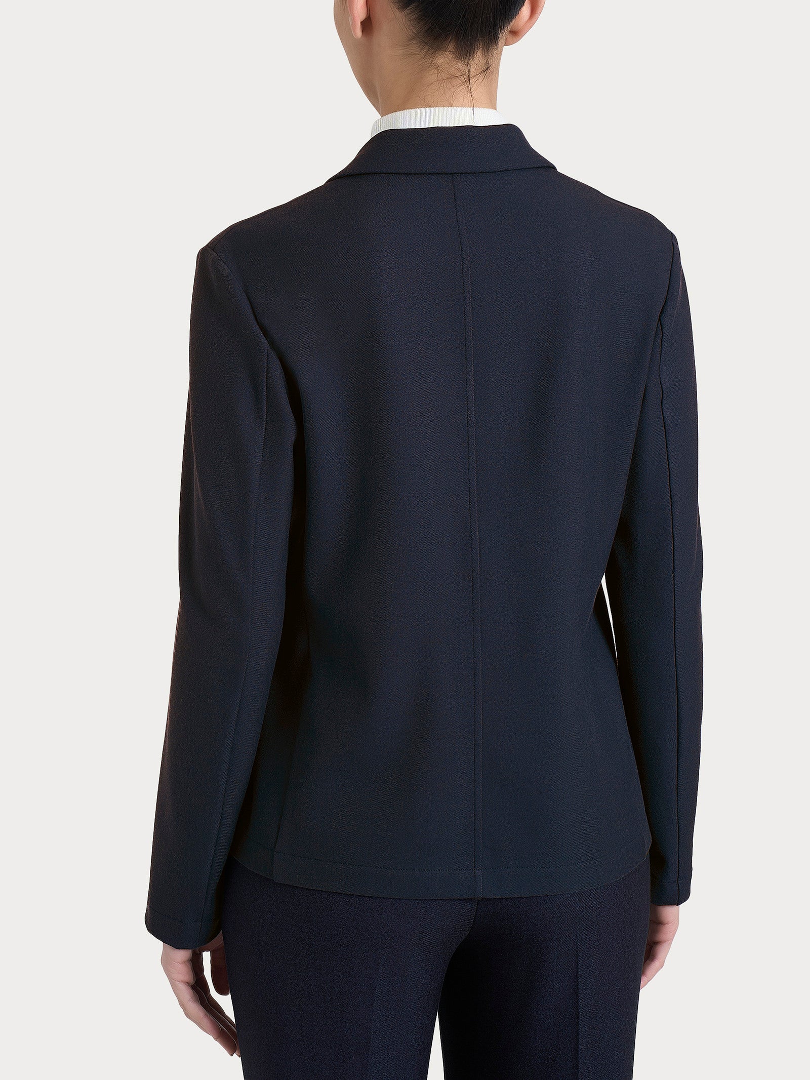 Blazer doppio petto in Flanel Twill - Bleu Mel. - Image 2