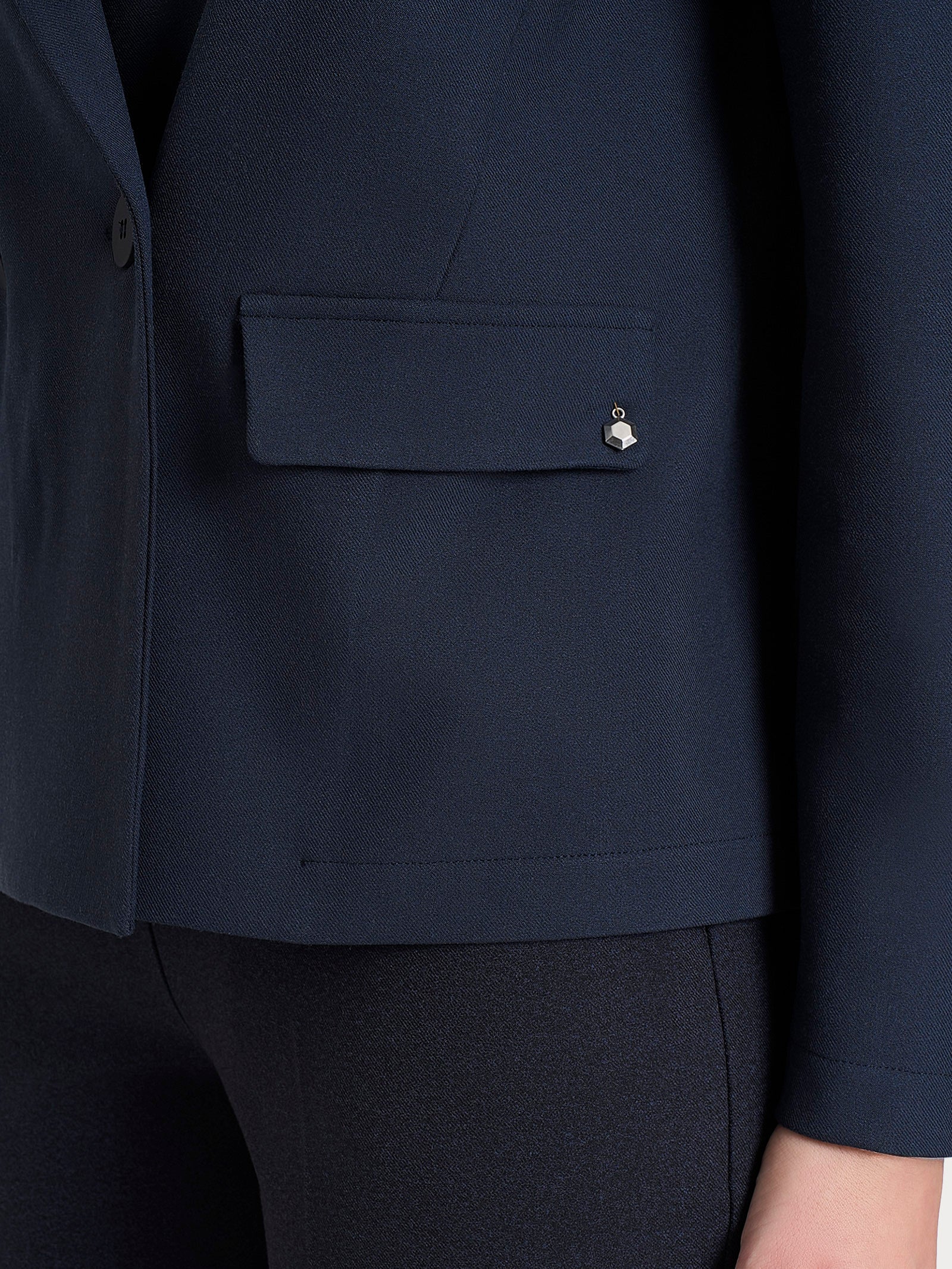 Blazer doppio petto in Flanel Twill - Bleu Mel. - Image 3