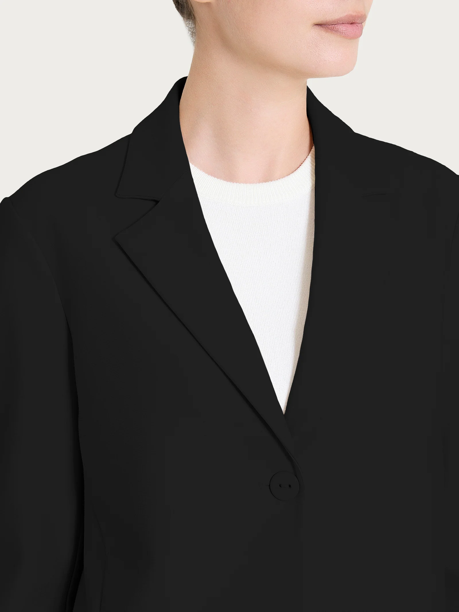 Blazer due bottoni in Compact - Nero - Image 3