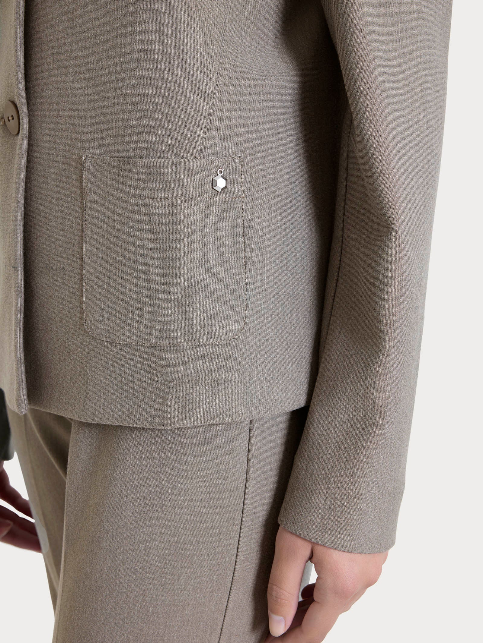 Blazer due bottoni in Compact - Glace' Mel. - Image 3