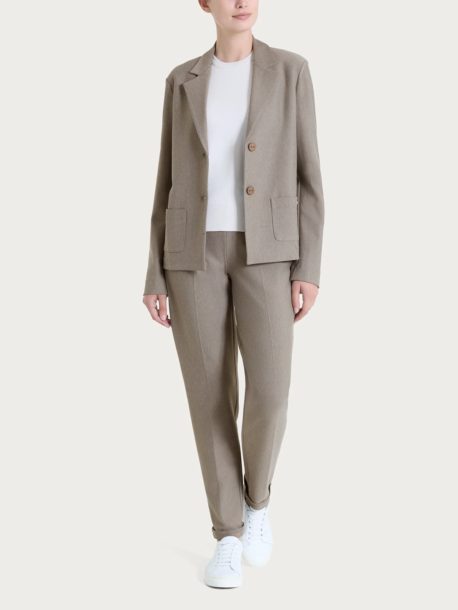 Blazer due bottoni in Compact - Glace' Mel. - Image 4