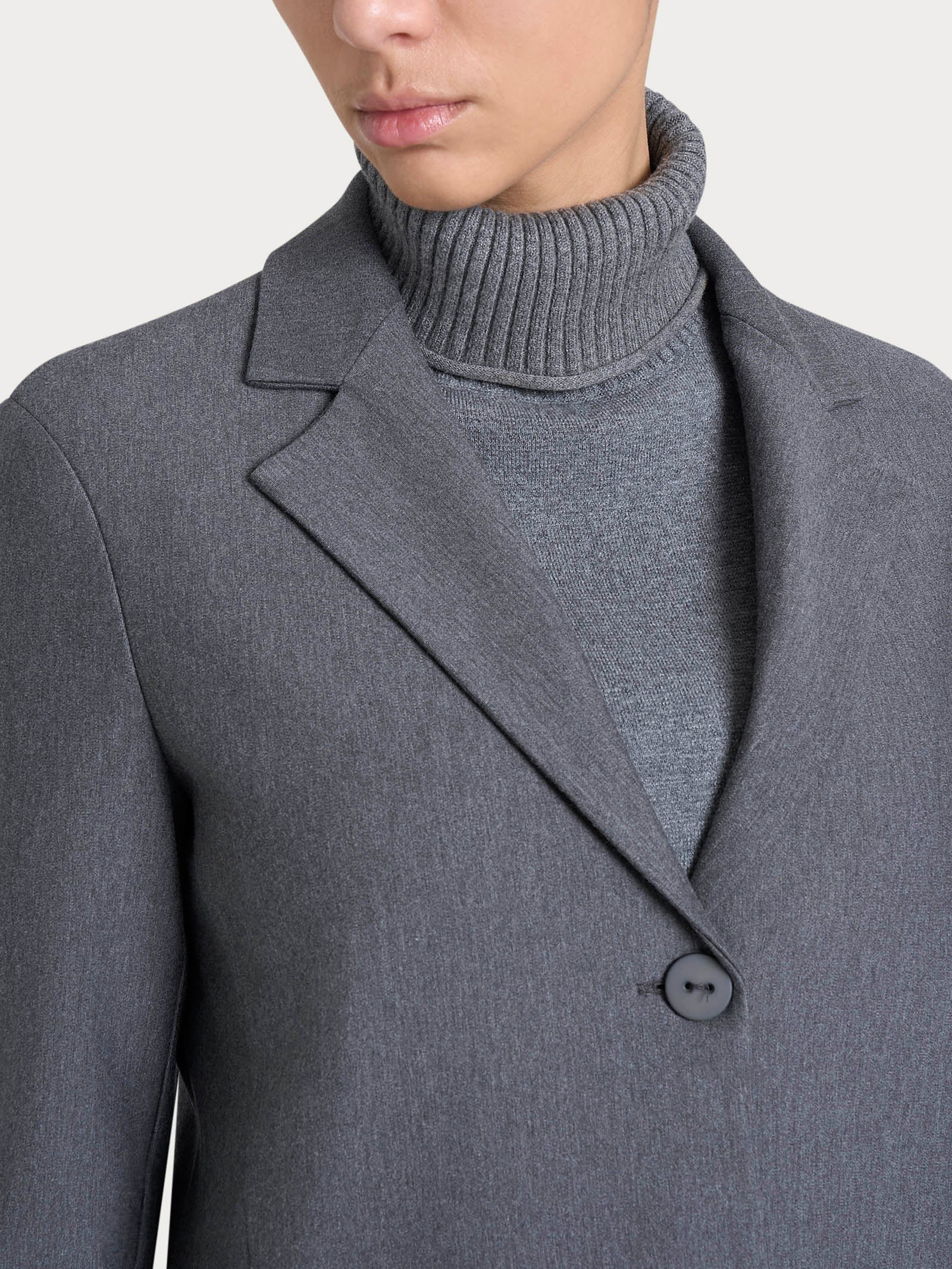 Blazer due bottoni in Compact - Ardesia Mel. - Image 4