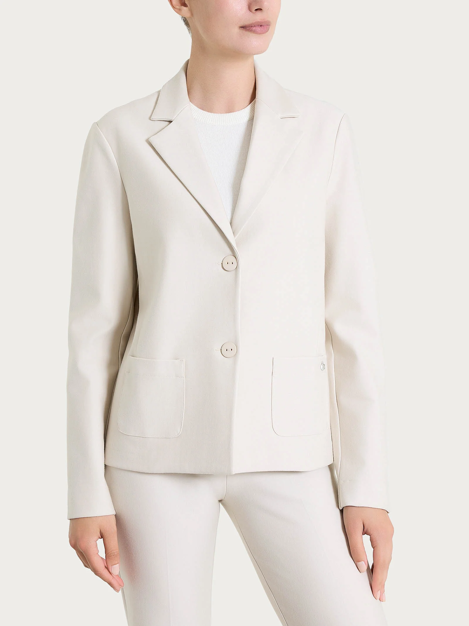 Blazer due bottoni in Compact - Champignon