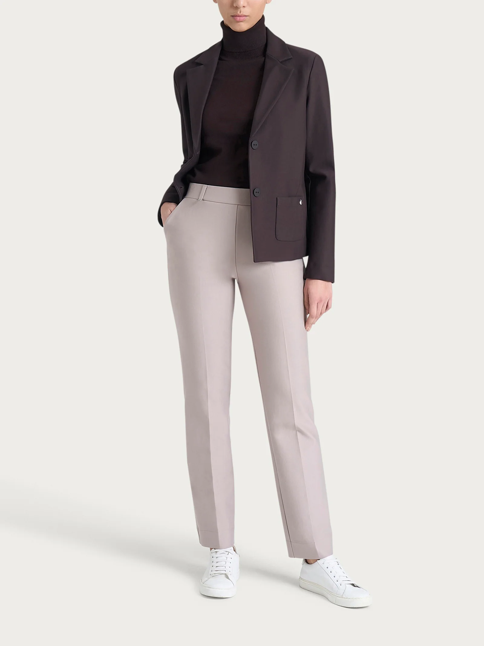 Blazer due bottoni in Compact - Chocolate Torte - Image 5