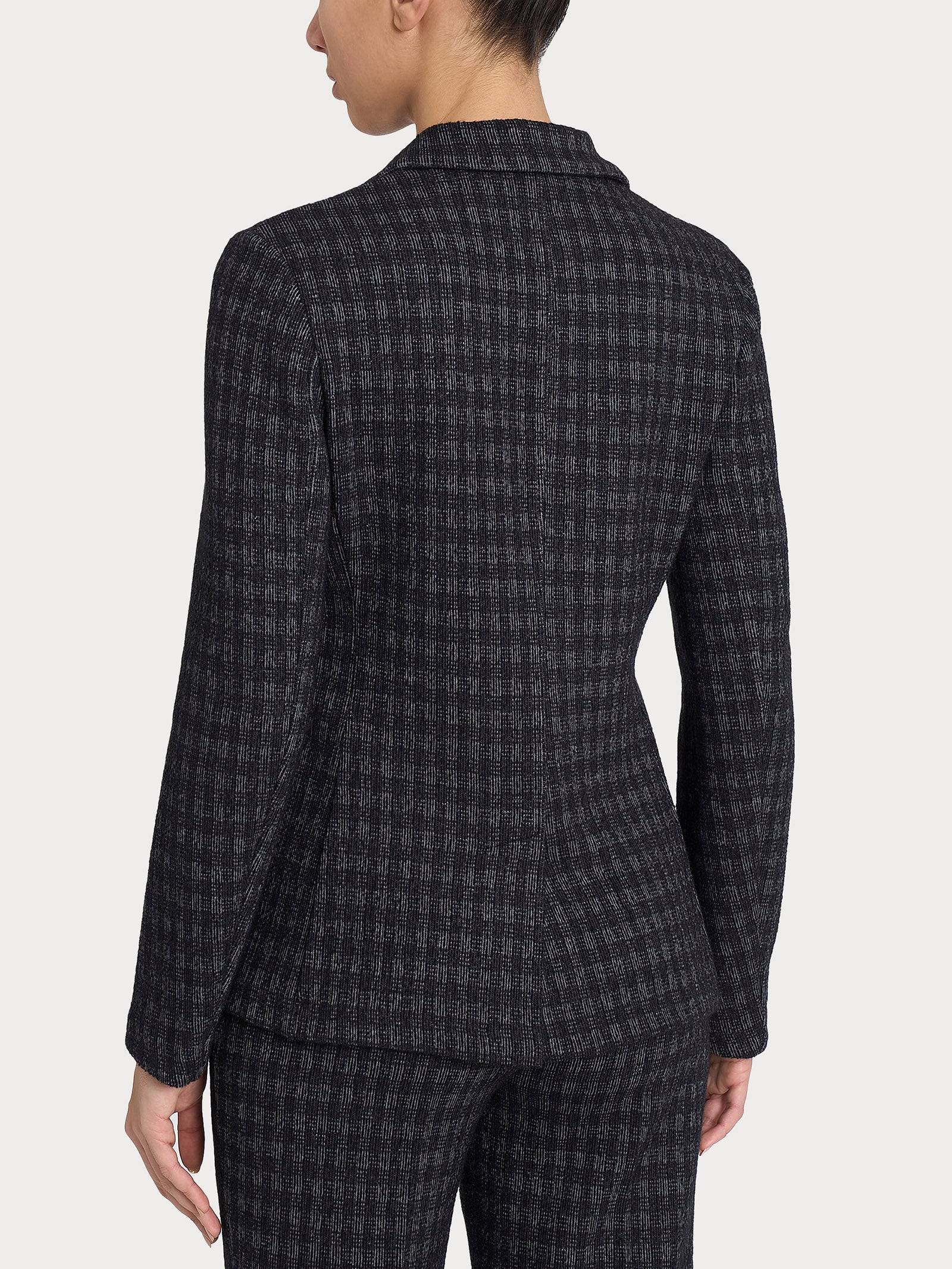 Blazer due bottoni in Eco Jacquard misto lana - Fant.Nero - Image 2