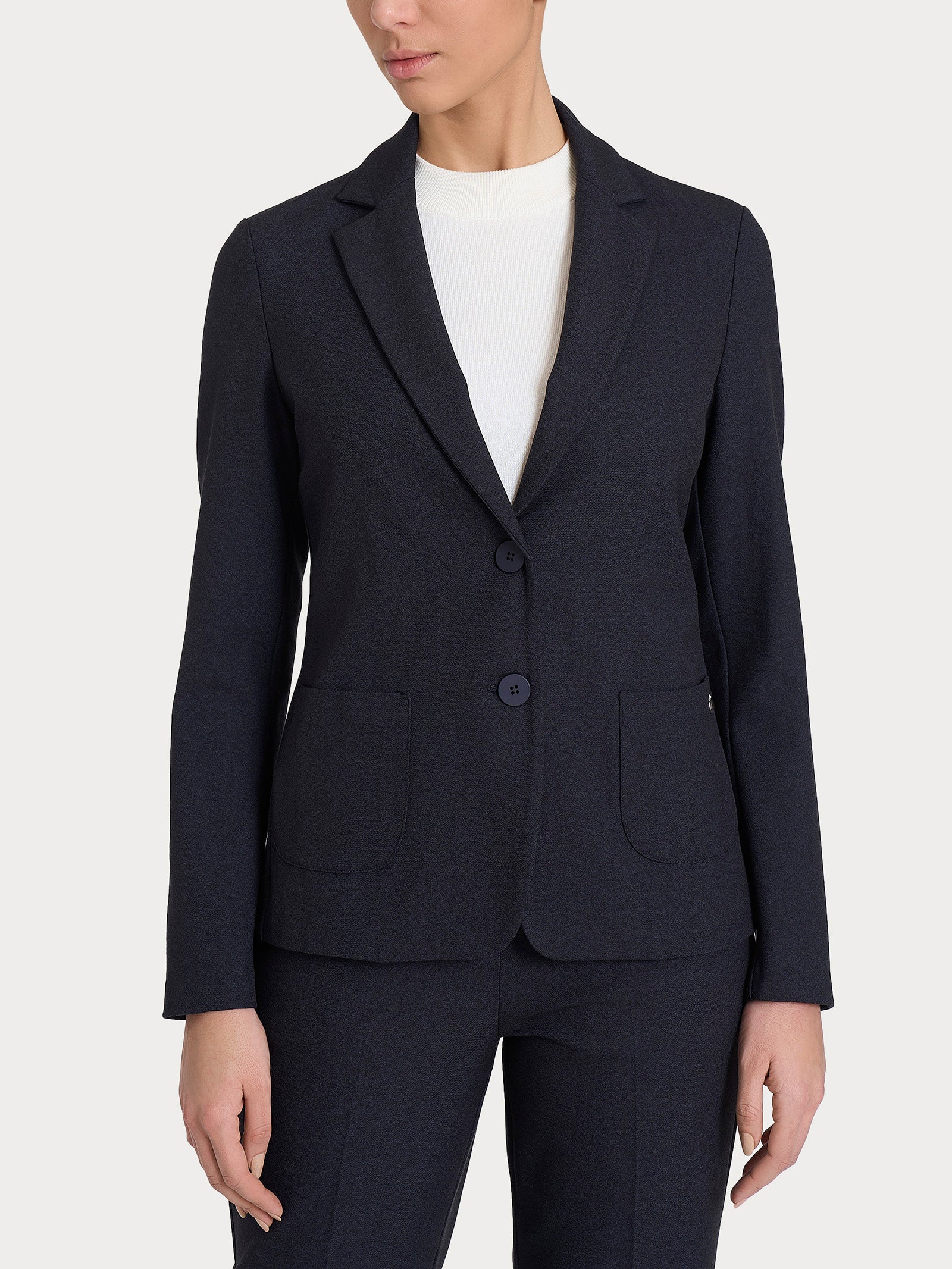 Blazer due bottoni in Flannel Twill - Bleu Mel.