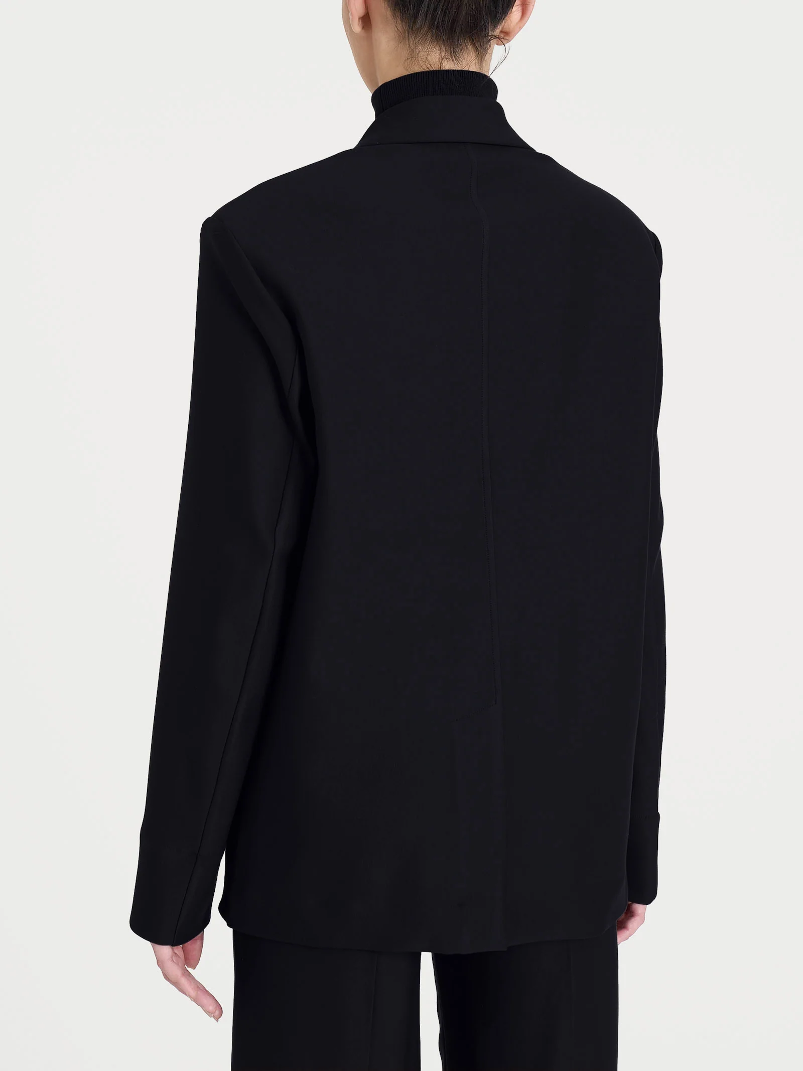 Blazer over con due bottoni in Compact - Nero - Image 2