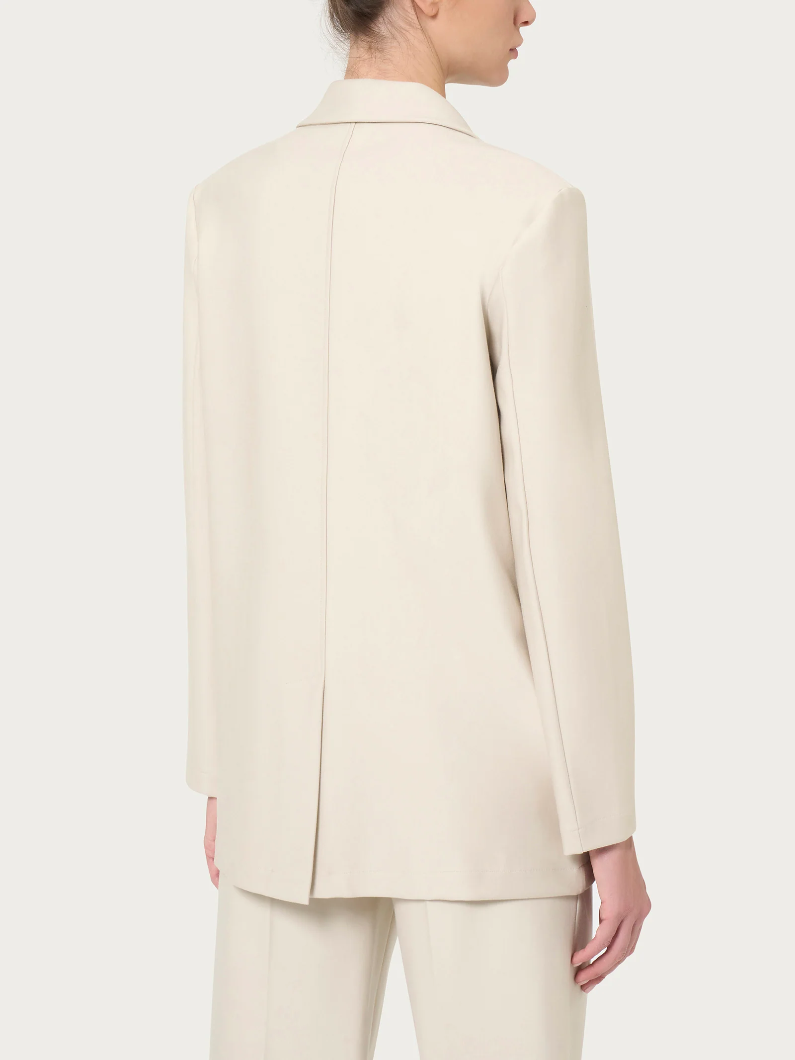 Blazer over con rever a lancia in Compact - Champignon - Image 2