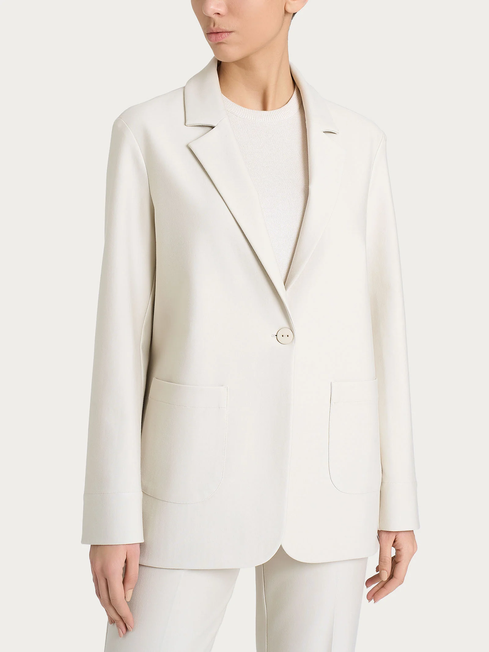 Blazer over con un bottone in Compact - Champignon