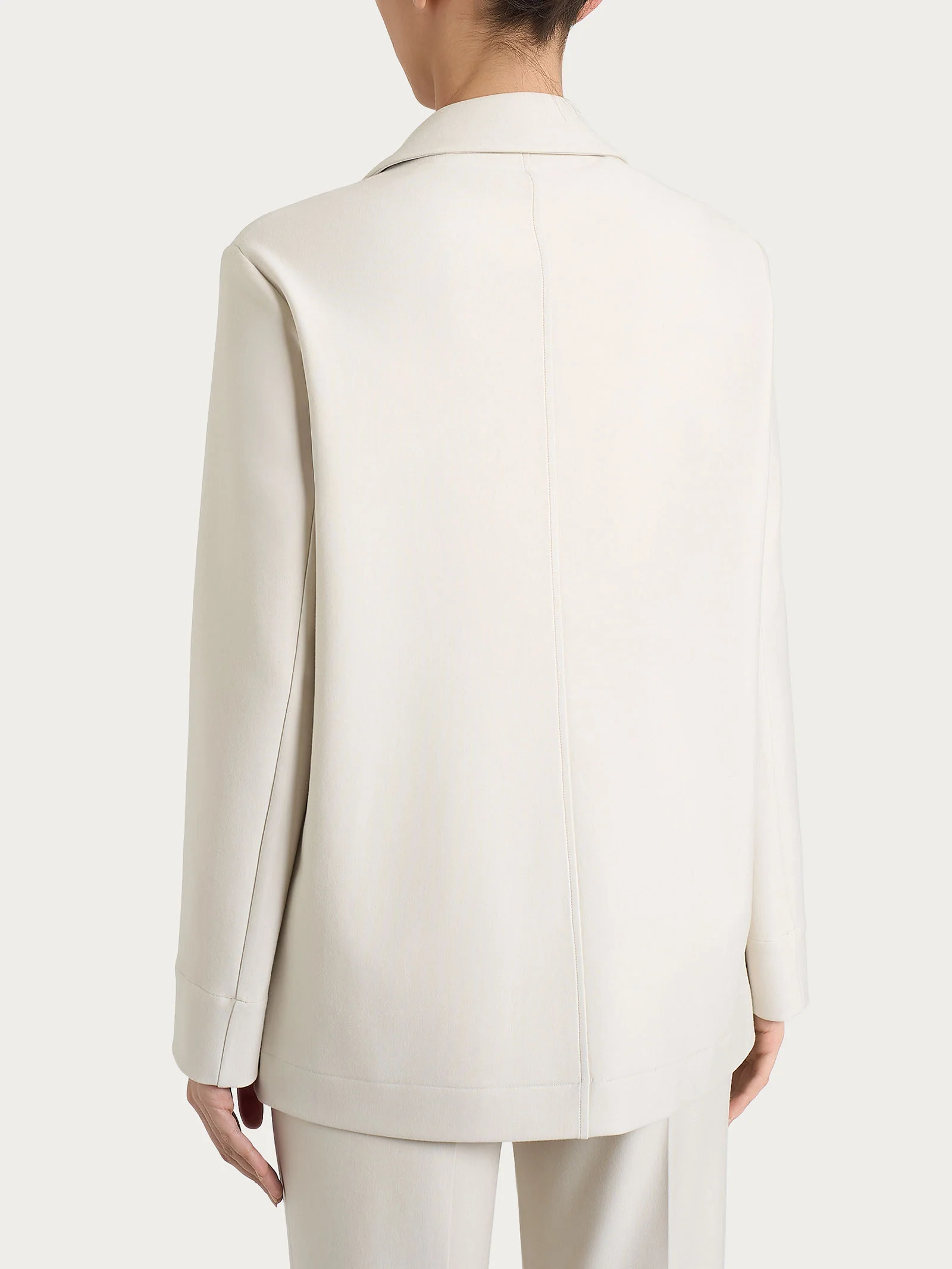 Blazer over con un bottone in Compact - Champignon - Image 2