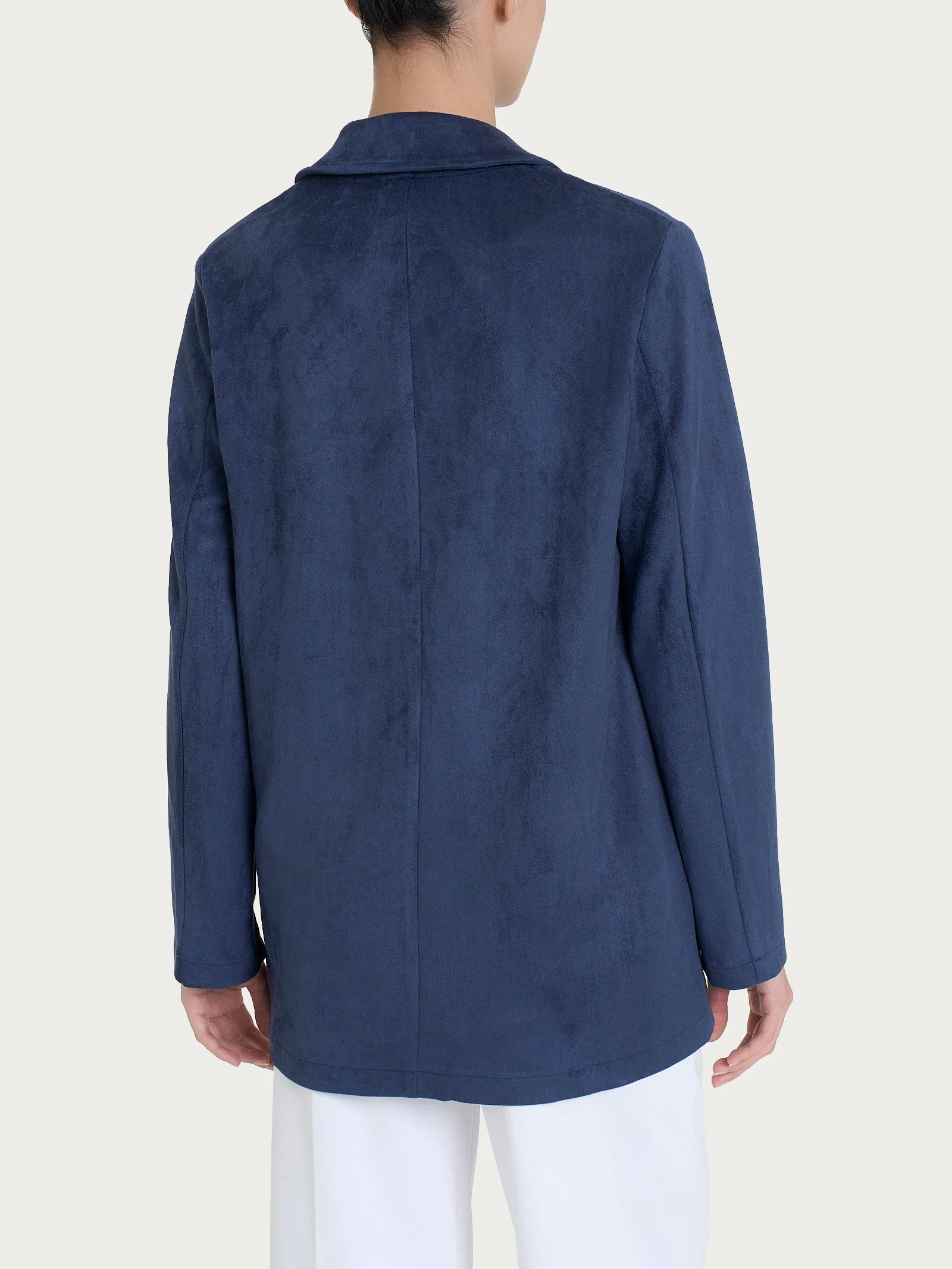 Blazer over destrutturato in Eco Suede - Bleu - Image 2