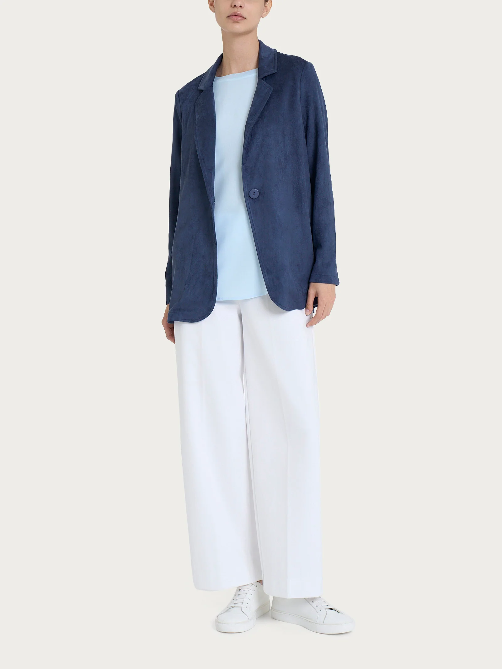 Blazer over destrutturato in Eco Suede - Bleu - Image 4