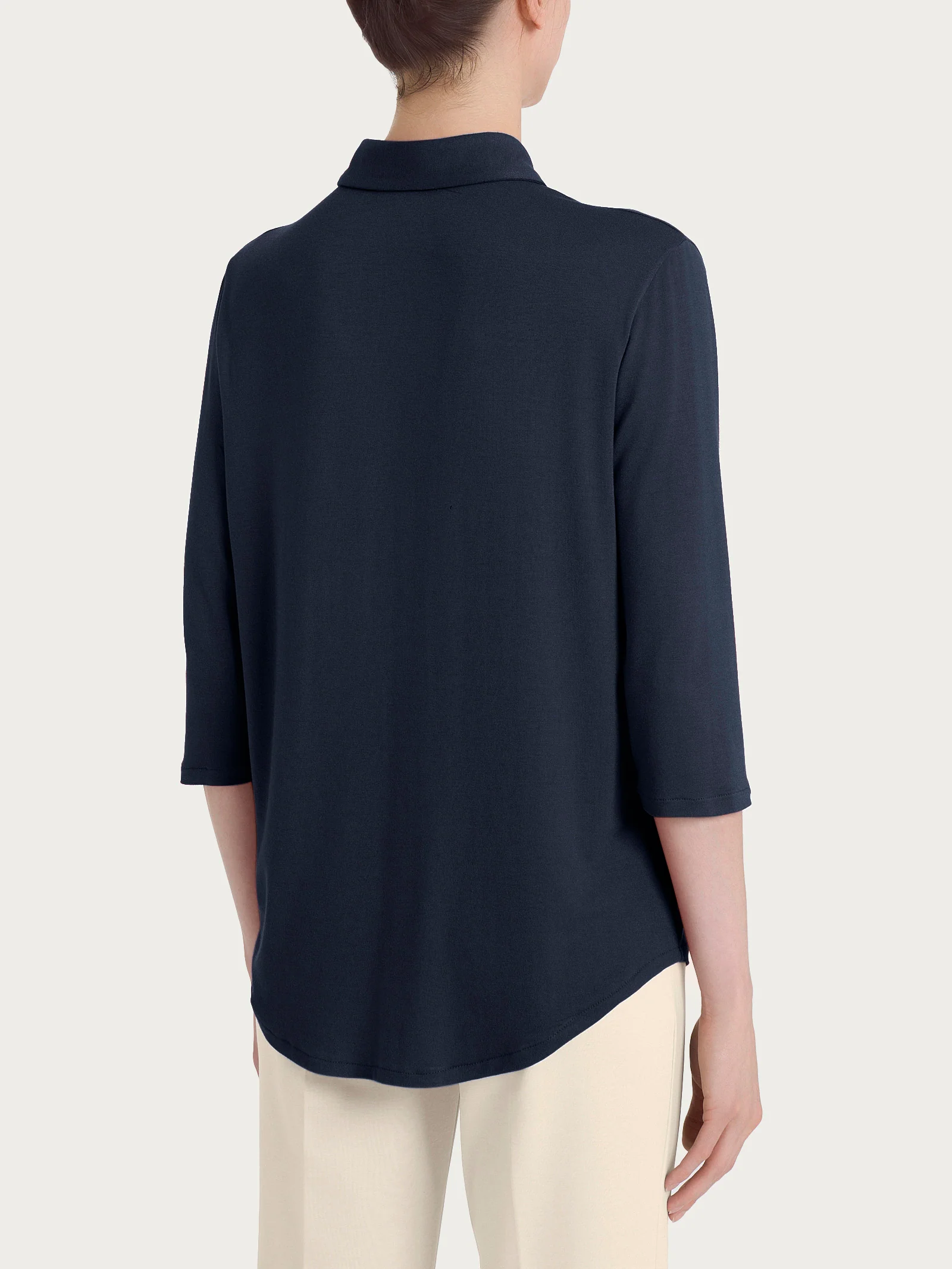 Camicia con manica 3/4 in Viscosa Summer - Bleu - Image 2