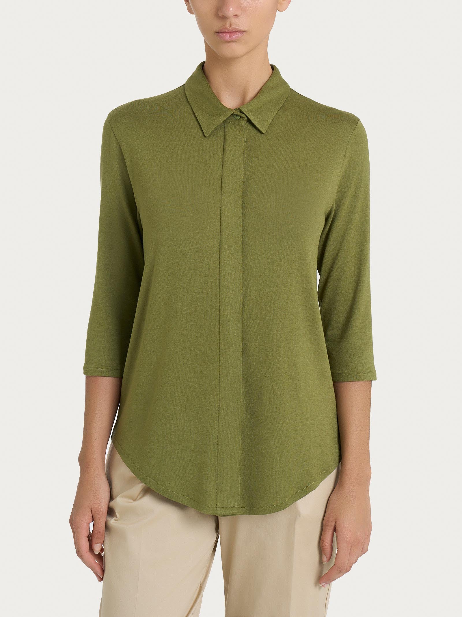 Camicia con manica 3/4 in Viscosa Summer - Sphagnum