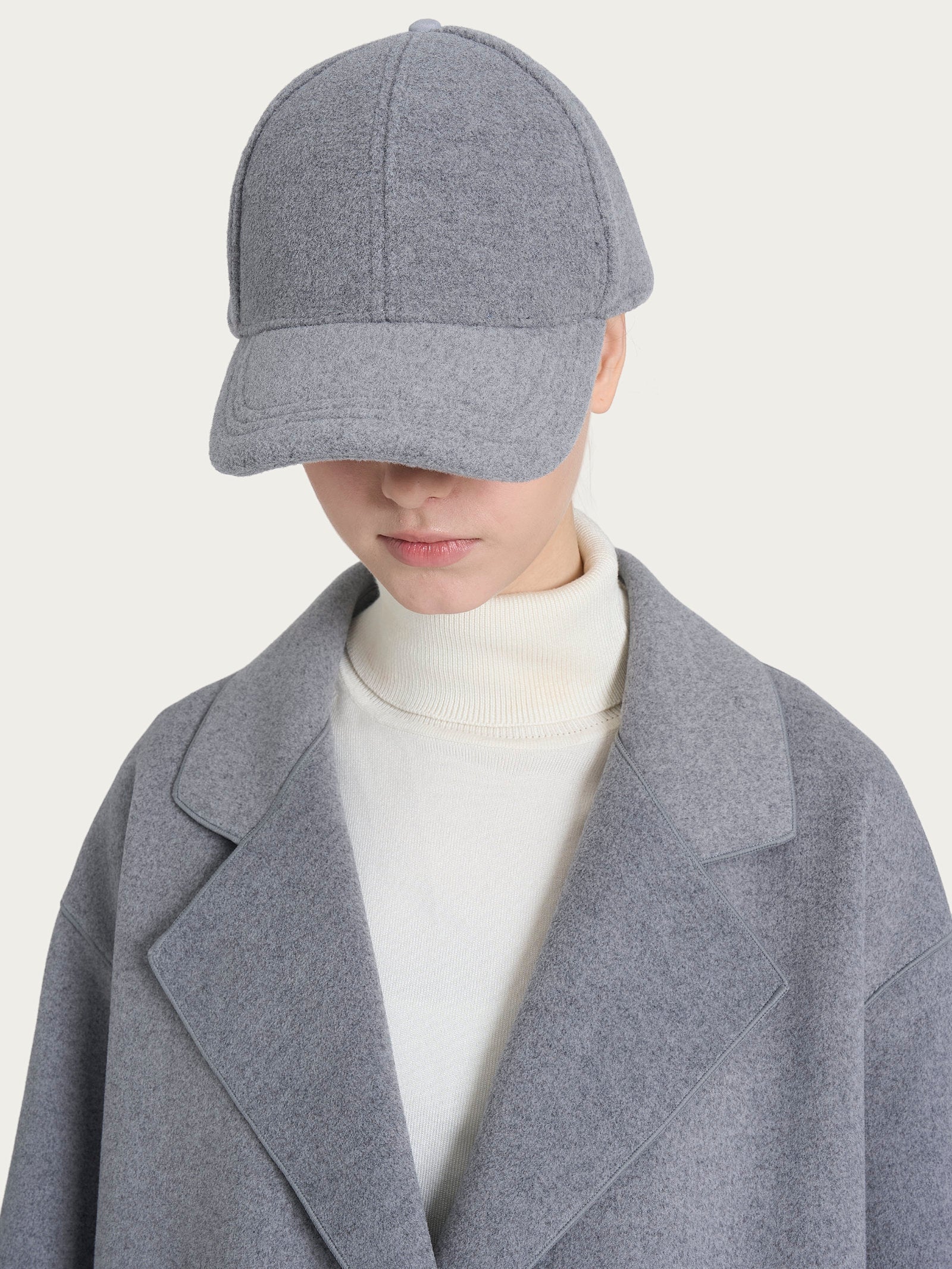 Cappello da baseball in Vegan Wool - Grigio Mel.