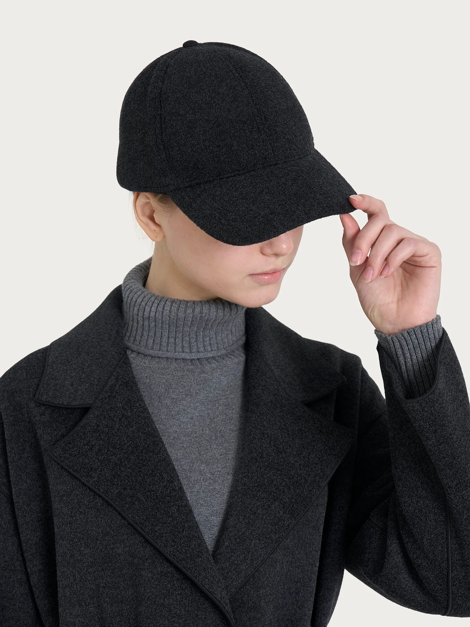 Cappello da baseball in Vegan Wool - Oscuro Mel.