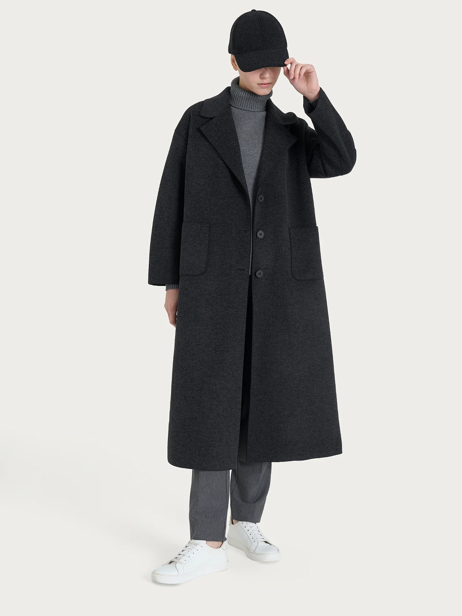 Cappello da baseball in Vegan Wool - Oscuro Mel. - Image 2
