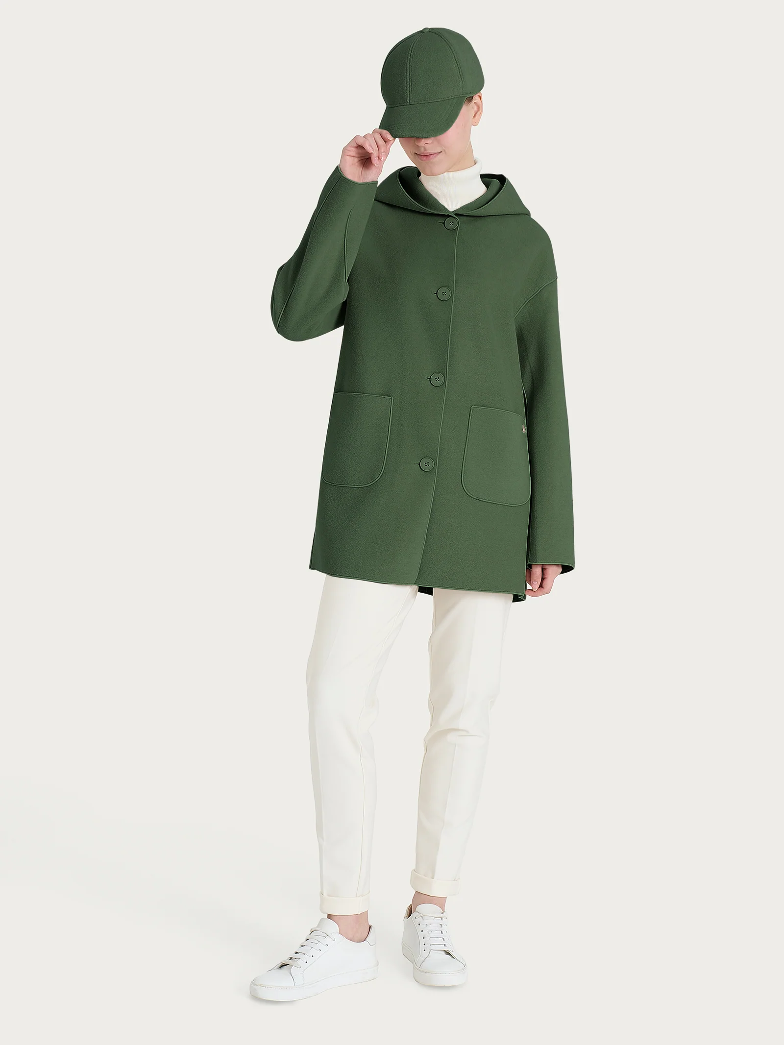 Cappello da baseball in Vegan Wool - Bronze Green - Image 2