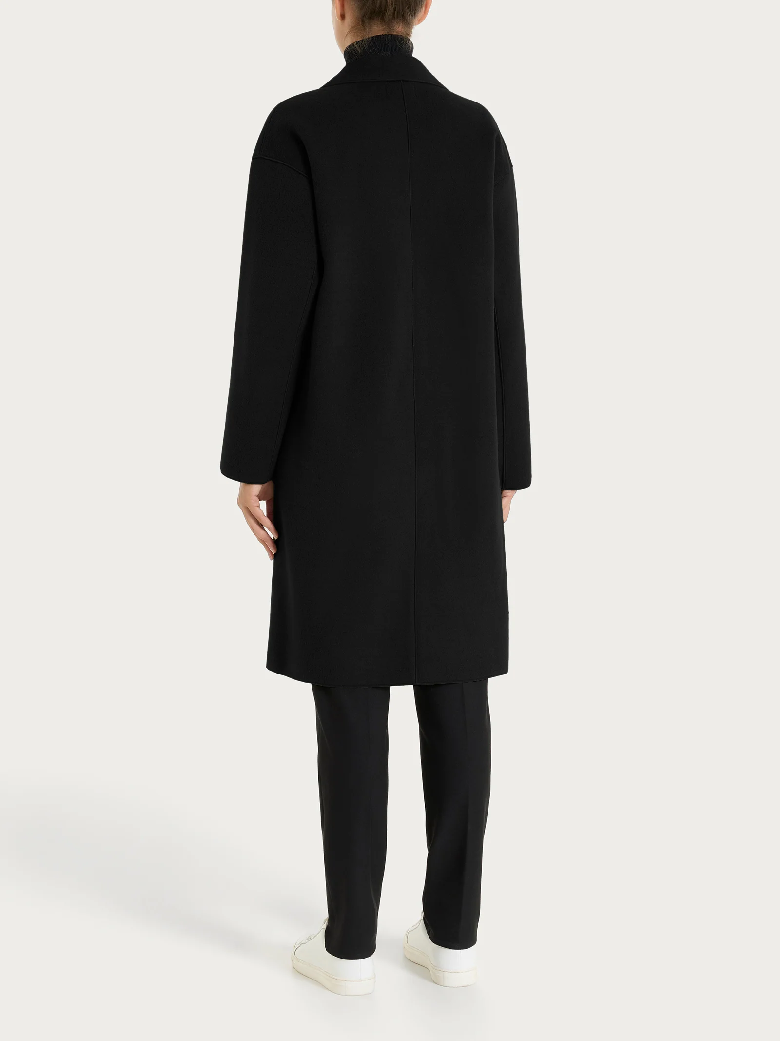 Cappotto con bottoni in Vegan Wool - Nero - Image 2